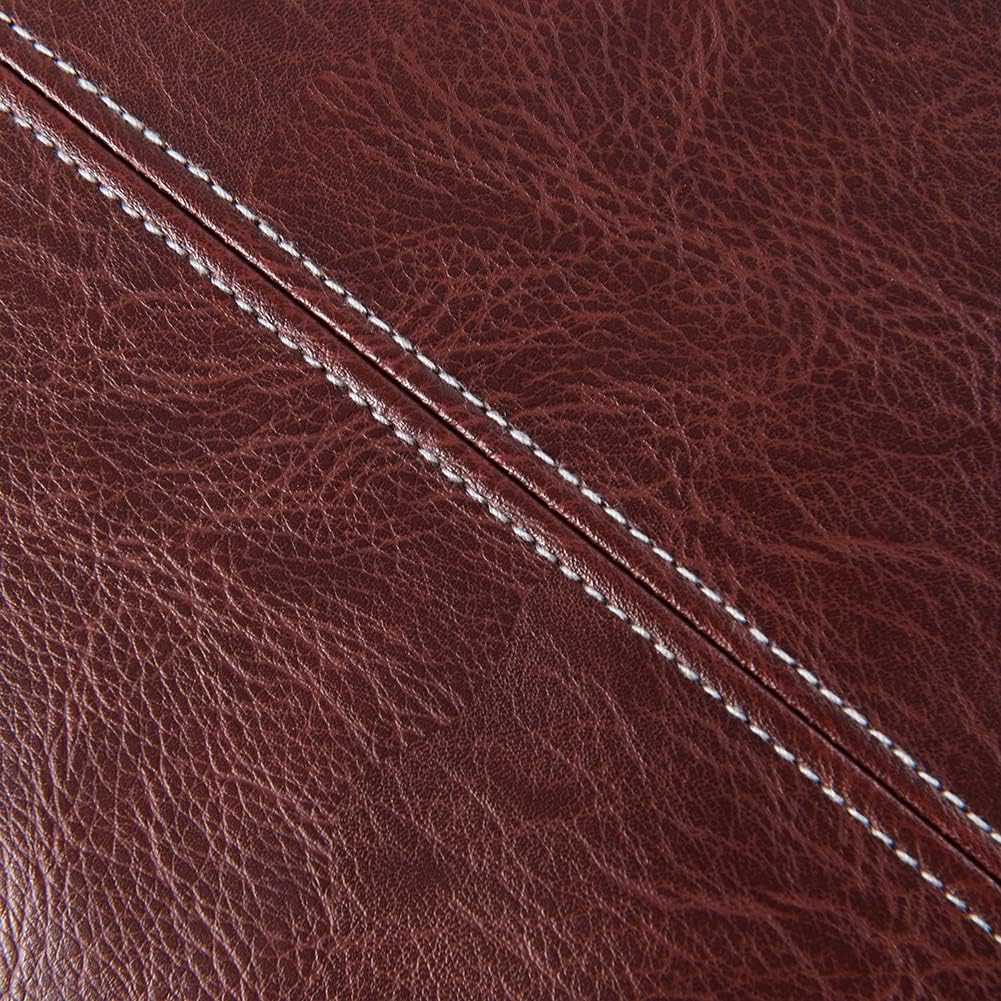 Fancy Homi Burgundy Lumbar Waterproof Faux Leather Decorative Throw Pillow Covers 12x20 Inch for Living Room Couch Bed, Modern Farmhouse Boho Home Decor, Wine Red Hand Stitched Cushion Case 30x50 cm