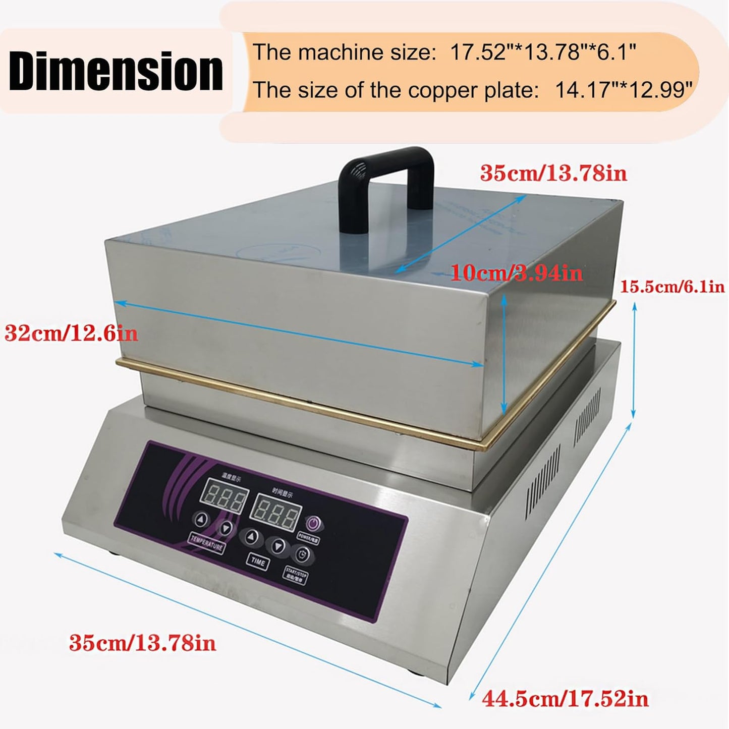 Electric Dorayaki Baker Pancake Making Machine Non-Stick Pancake and Waffle Maker Commercial Stainless Steel Single Station Muffin Machine Time and Temperature Adjustable 110V