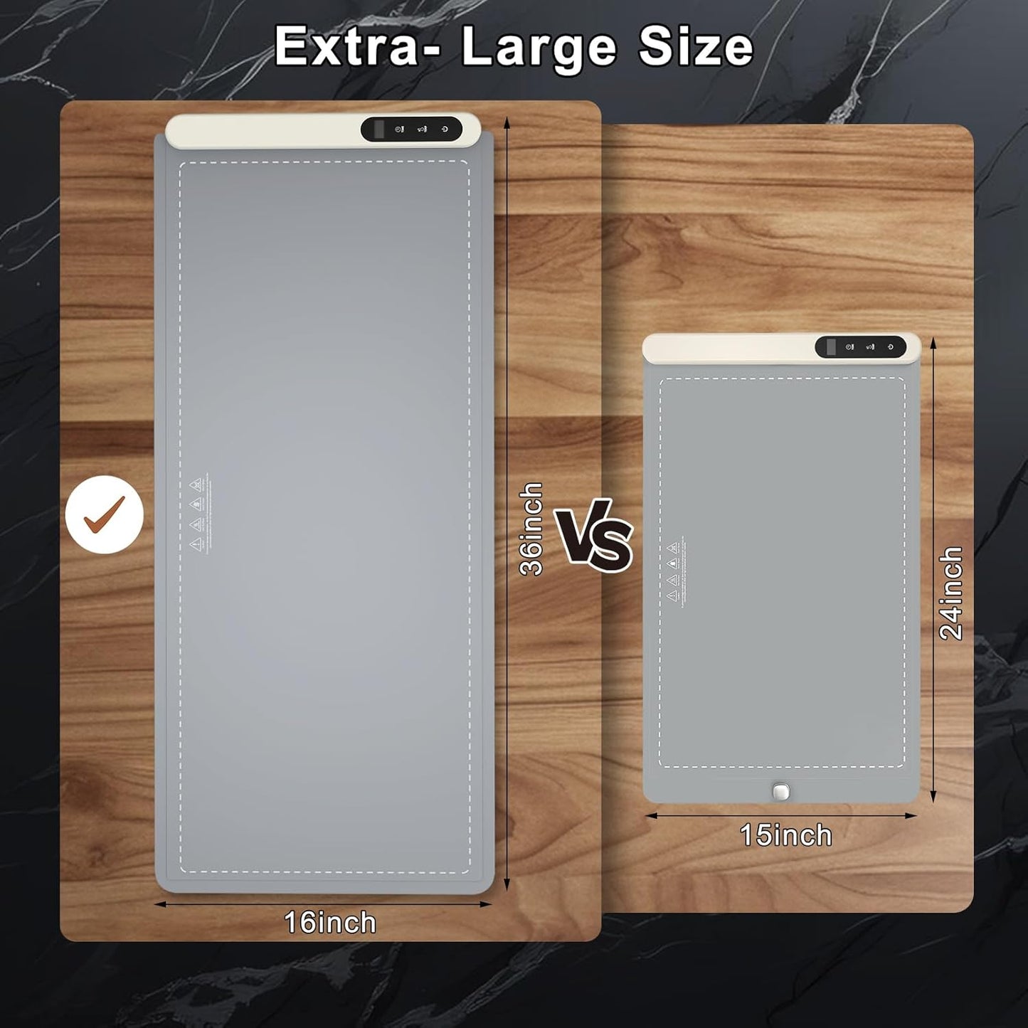 FYY Extra Large Food Warming Mat - Electric Warming Tray with 6 Temperature Settings and 6 Hours Timer, Full Surface Heating Food Warmer, Premium Silicone Heating Tray for Gatherings, Parties, Grey