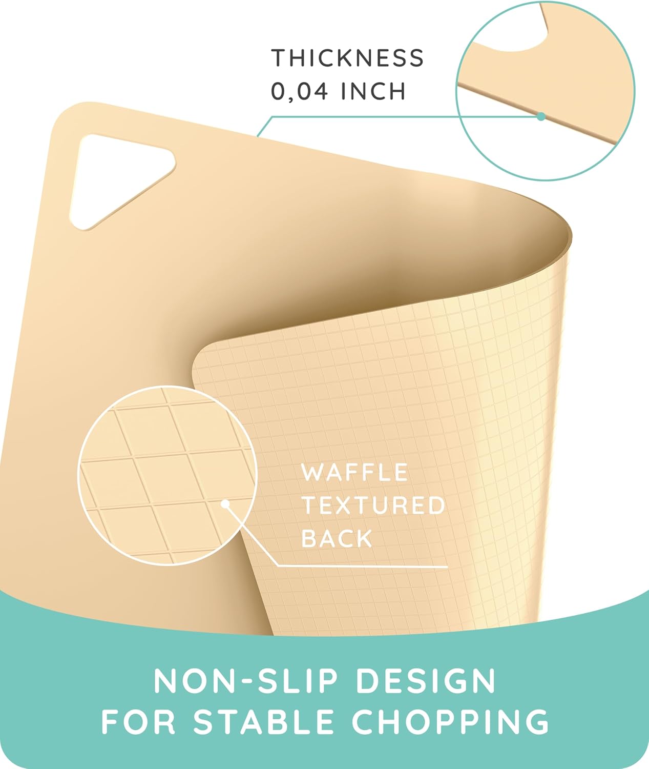 Extra Thick Flexible Cutting Boards for Kitchen, Cutting Mats for Cooking, Colored Cutting Mat Set, Non-Slip Cutting Sheets, Flexible Plastic Cutting Board Set of 3, Serving Utensils 15"x12"