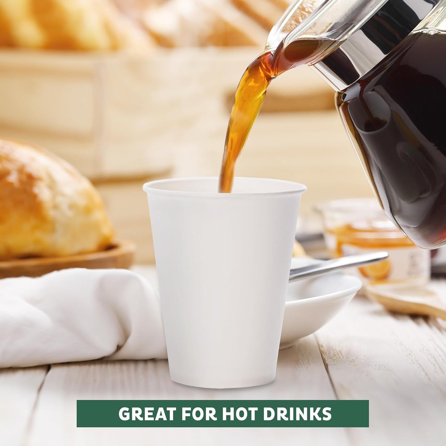 Freshware Coffee Cups 20 oz [300 Pack] Disposable Paper Cups for Hot or Iced Coffee Cup, Slushie Cup, Milkshakes, Smoothies, and Tea