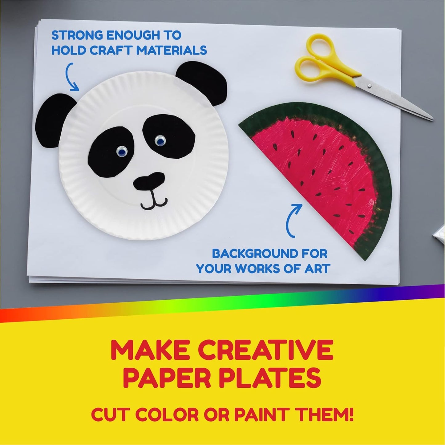 Hygloss Paper Plates - Uncoated White Plate - Use for Foodware, Events, Activities, Crafts Projects and More - Environmentally Friendly - Recyclable and Disposable - 9-Inches - 100 Pack