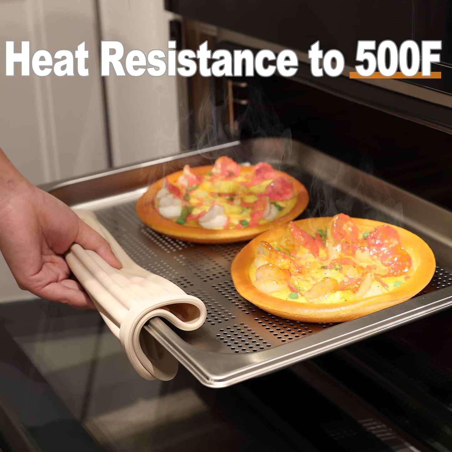 Joyhalo Trivets for Hot Dishes - Hot Pads for Kitchen, Silicone Trivets for Hot Pots and Pans, Hot Plates to Protect Table, Quartz Countertops Heat Resistance to 480°F, Set of 2, Khaki