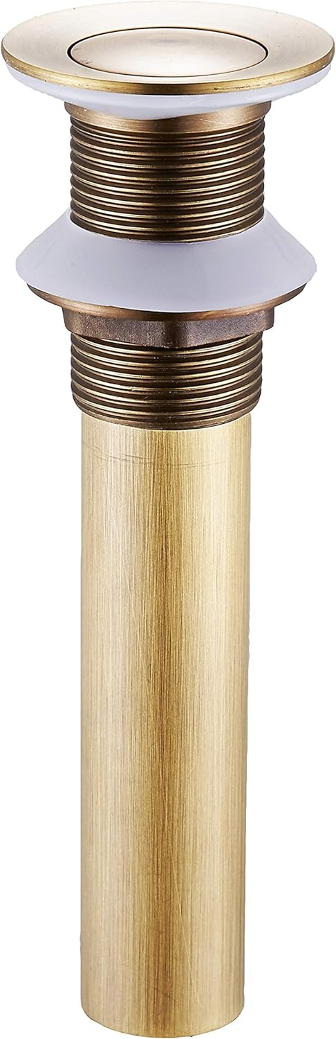 Bathroom Faucet Vessel Vanity Sink Small Pop Up Drain Stopper Without Overflow, Antique Brass Sink Drainer