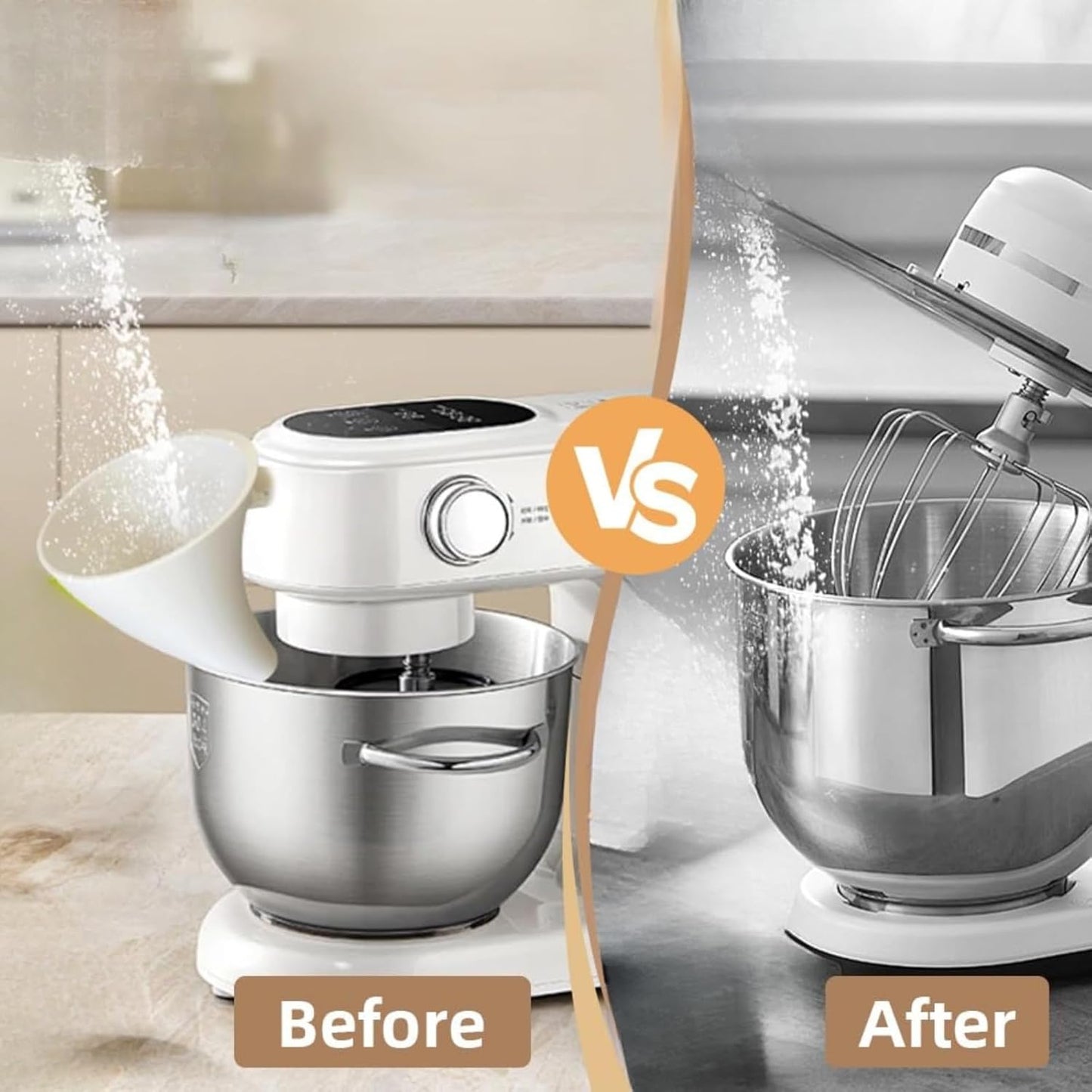 Flour Funnel for Kitchen Aid Mixer – Stand Mixer Attachment for KSM150 5-Quart Tilt-Head, Easy-Pour No-Mess Baking Tool, Fits Flour, Sugar & Egg Liquid, (Green)