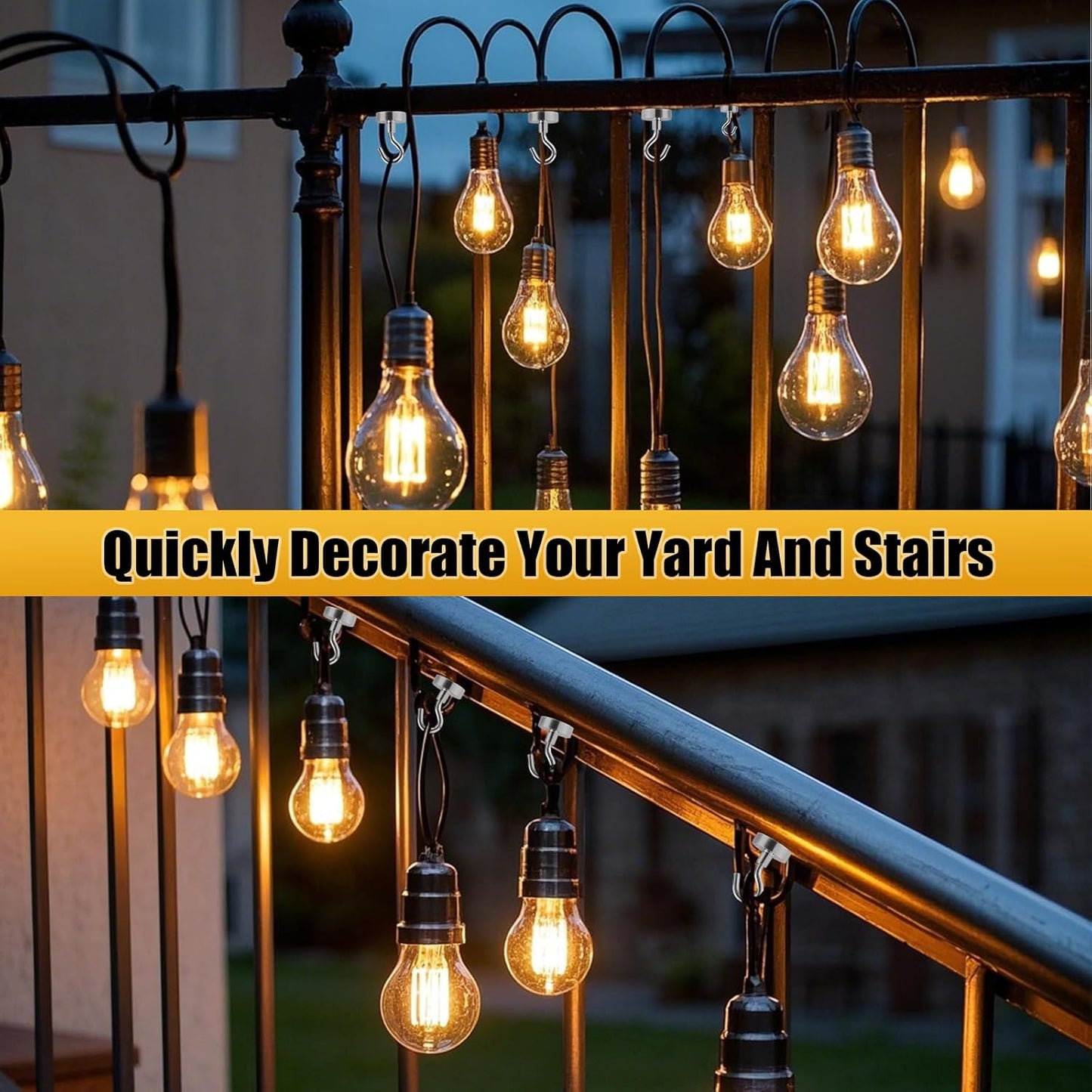 DIYMAG Hooks for Hanging String Lights, 30lbs 2025 Cruise Cabin Ship Essentials N52 Magnetic Hook Heavy Duty Strong Magnets Fridge for Classroom Beach Vacation Kitchen Grills 6 Pack Silver