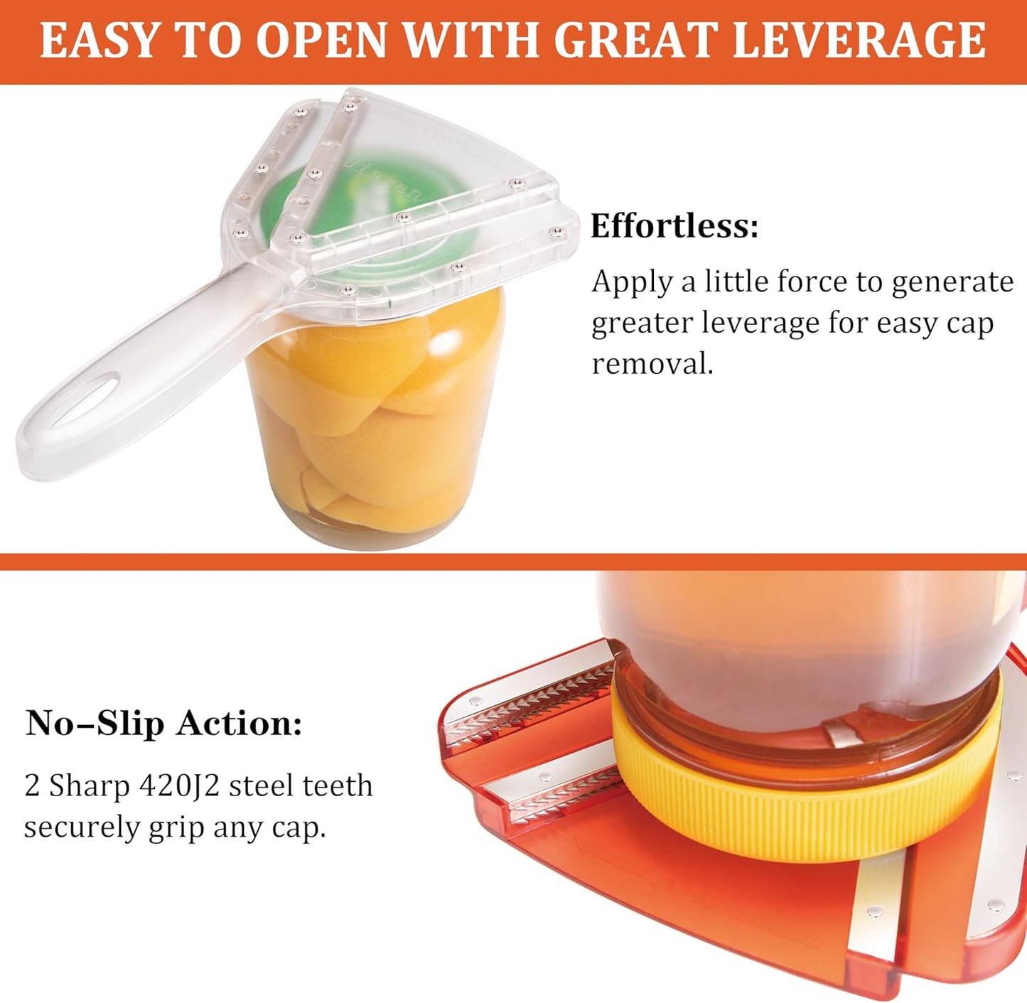 Jar Opener for Weak Hand & Seniors with Arthritis,Easy Twist Off Bottle Caps,Patent | Unique Kitchen Gadgets, Christmas Gifts for Elderly/Women/Men (Transparent)