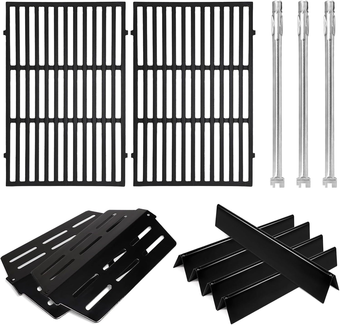 Grill Parts Replacement For Weber Genesis 300 Series E310, E320,E330,S310, S320, S330, EP310, EP320, EP330 with Front-Mounted Control,7620 Flavor Bar 62752 Burner 7524 Grates,7622 Heat Deflector