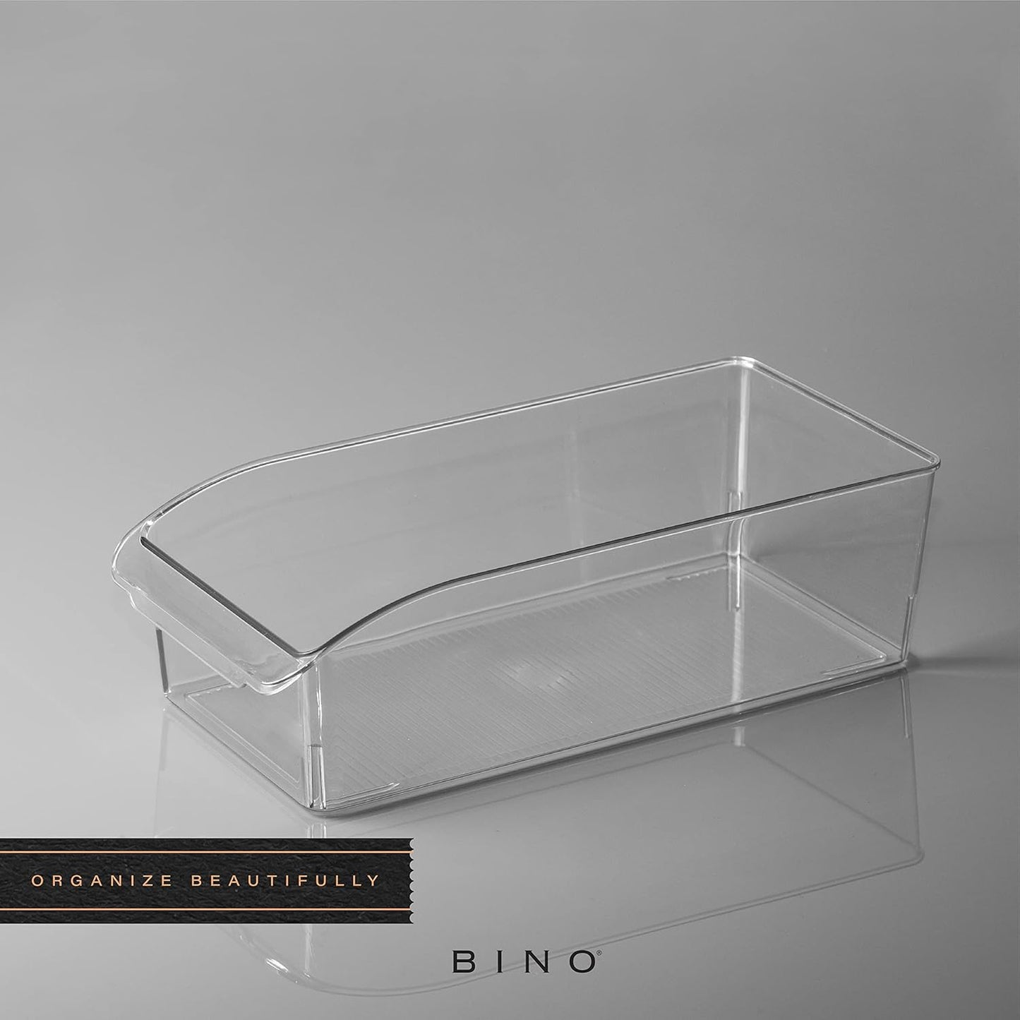 BINO | Plastic Storage Bins, Small | THE CURVE COLLECTION | Multi-Use Organizer Bins | Storage Containers Kitchen, Pantry and Home Organization | Fridge Organizers | Pantry Organization