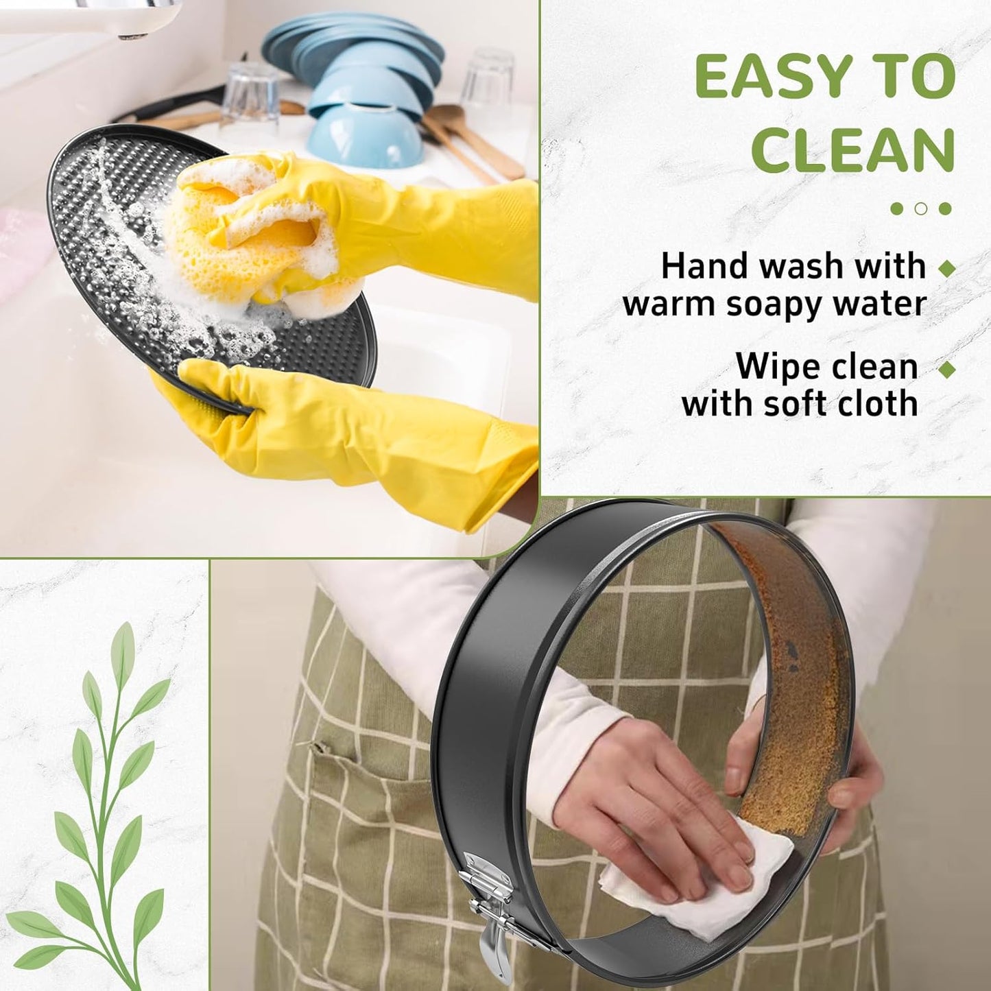 9 Inch Springform Pan with Removable Bottom, Non-stick Round Spring Form Cake Mold Cheesecake Pan For Baking