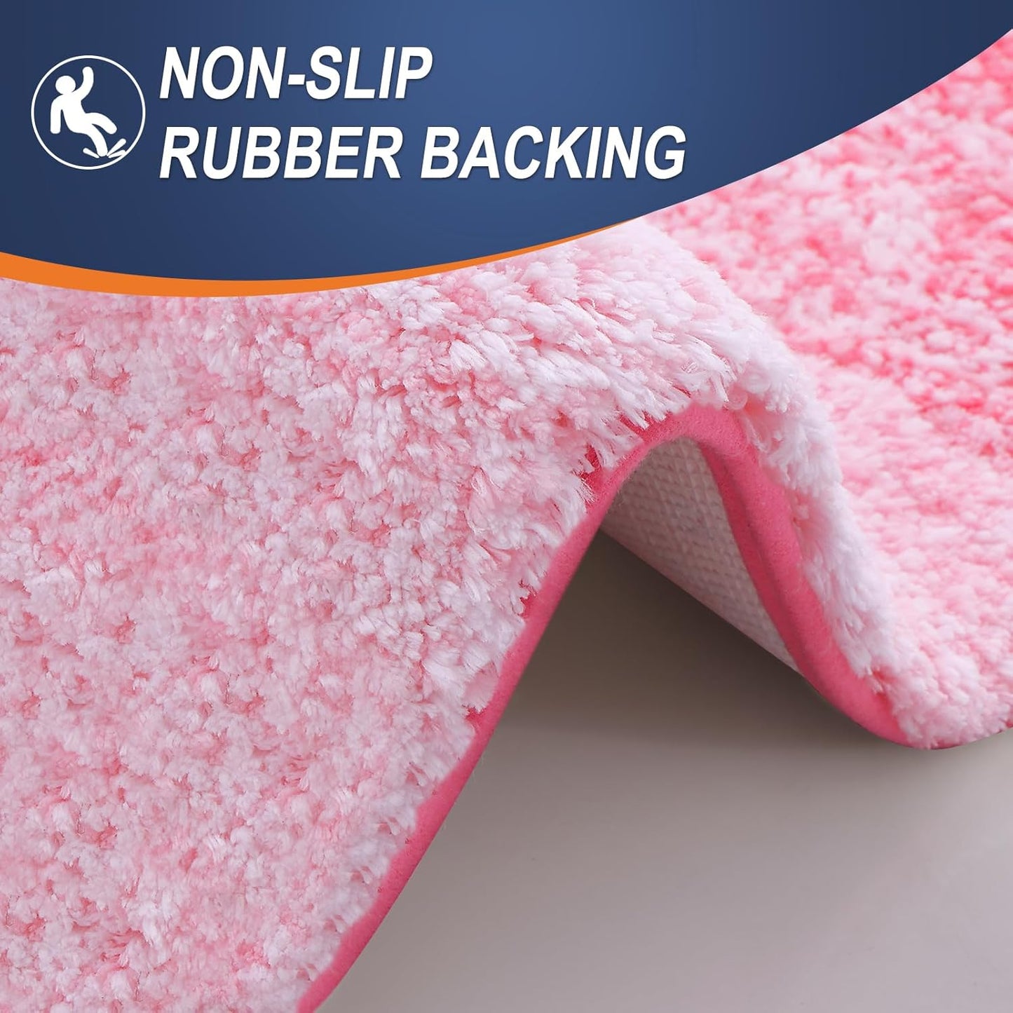 OLANLY Bathroom Runner Rugs 59x24, Extra Soft Absorbent Microfiber Bath Rugs, Rubber Backing, Quick Dry, Machine Washable Bath Mats for Bathroom Floor, Tub and Shower, Home Decor Accessories, Pink