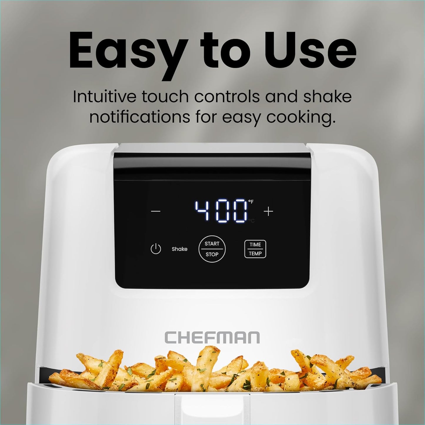 CHEFMAN 2 Qt Mini Air Fryer – Digital Space-Saving Compact Air Fryer with Nonstick and Dishwasher Safe Basket, Quick & Easy Meals in Minutes, Features Digital Timer and Shake Reminder – White