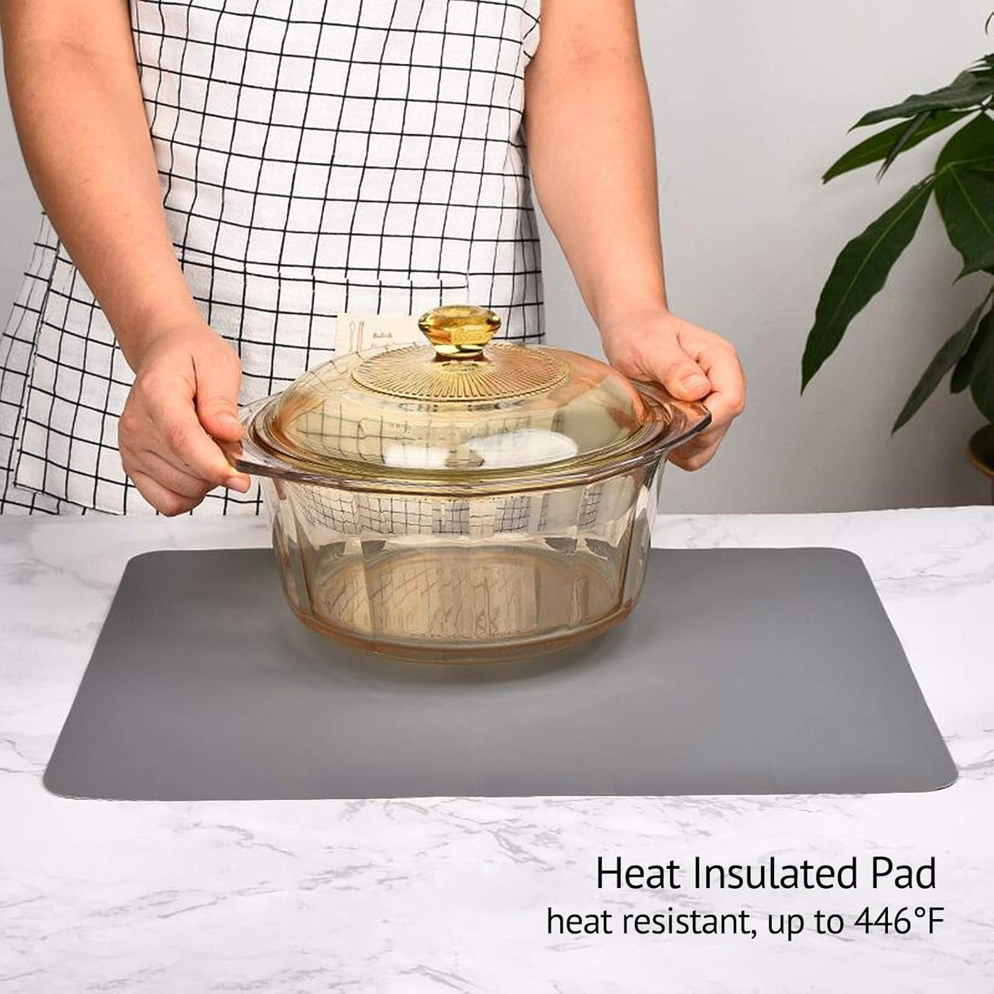 Gartful Silicone Mats for Kitchen Counter, Thicker 0.06", 25 x 17 inches Multipurpose Table Mat, Silicone Pad Desk Work Mat, Nonstick Nonskid Heat-Resistant Pad, Placemat, Dark Gray