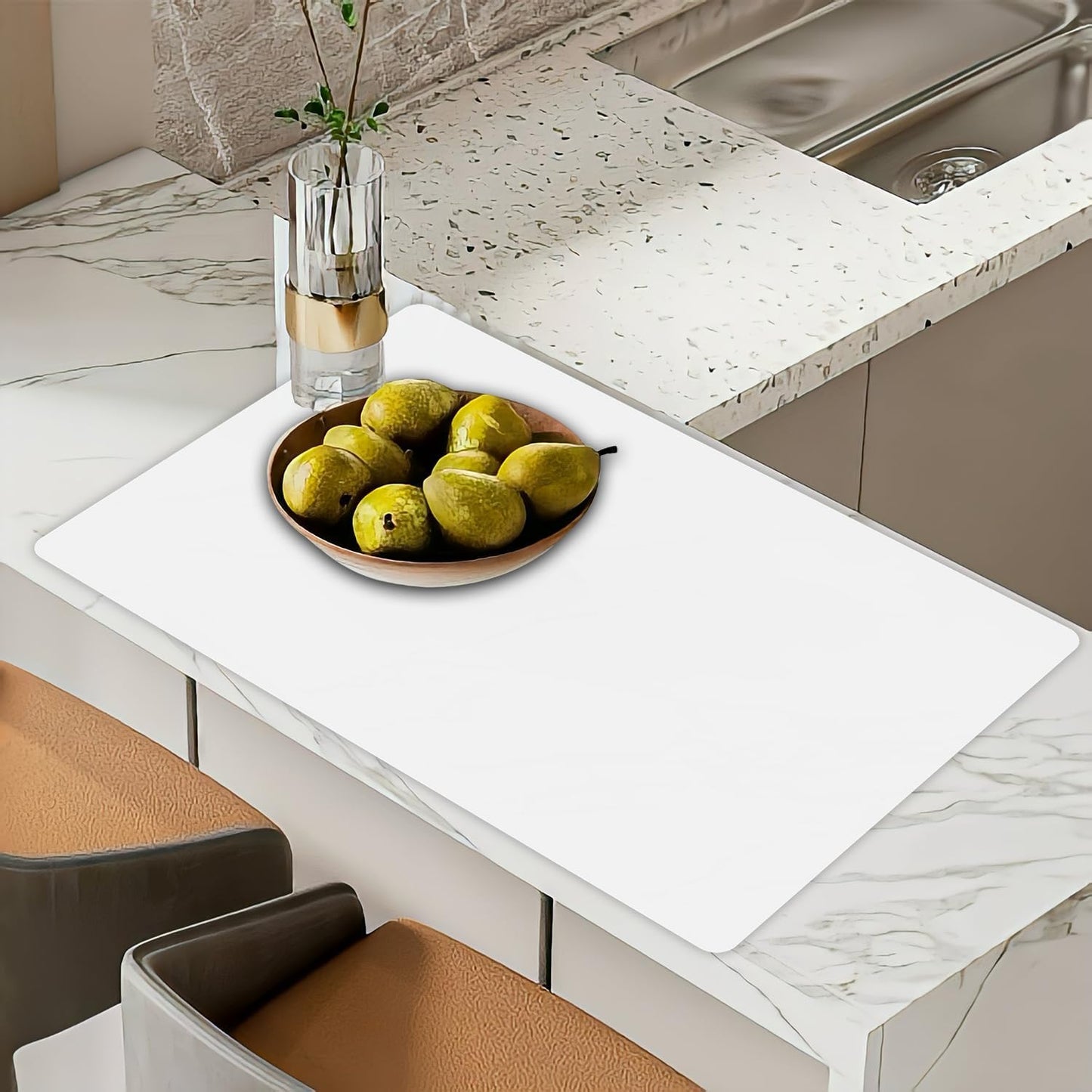 2MM Super Thick Large Silicone Mat, 23.6"x31.5"(80cmx60cm), Non-Slip Heat Resistant, Thicken Kitchen Counter Mats, Waterproof Countertop Protector for Craft (Semitransparent)