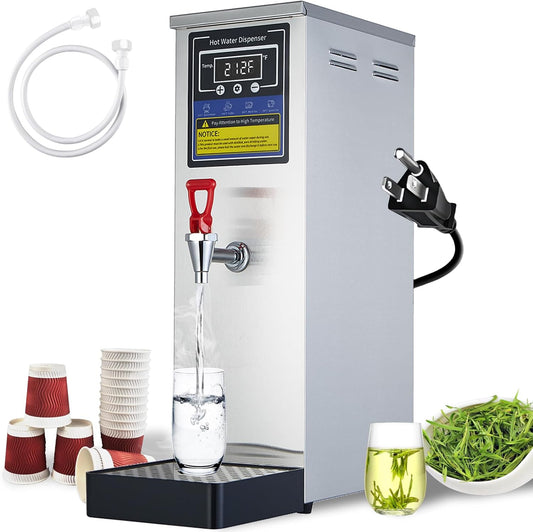 Commercial Hot Water Dispenser Stainless Steel Commercial Water Boiler 1600W Quick Heating 6.6 Gallons/Hour Output Commercial Water Machine for Office, Café, Tea, Catering