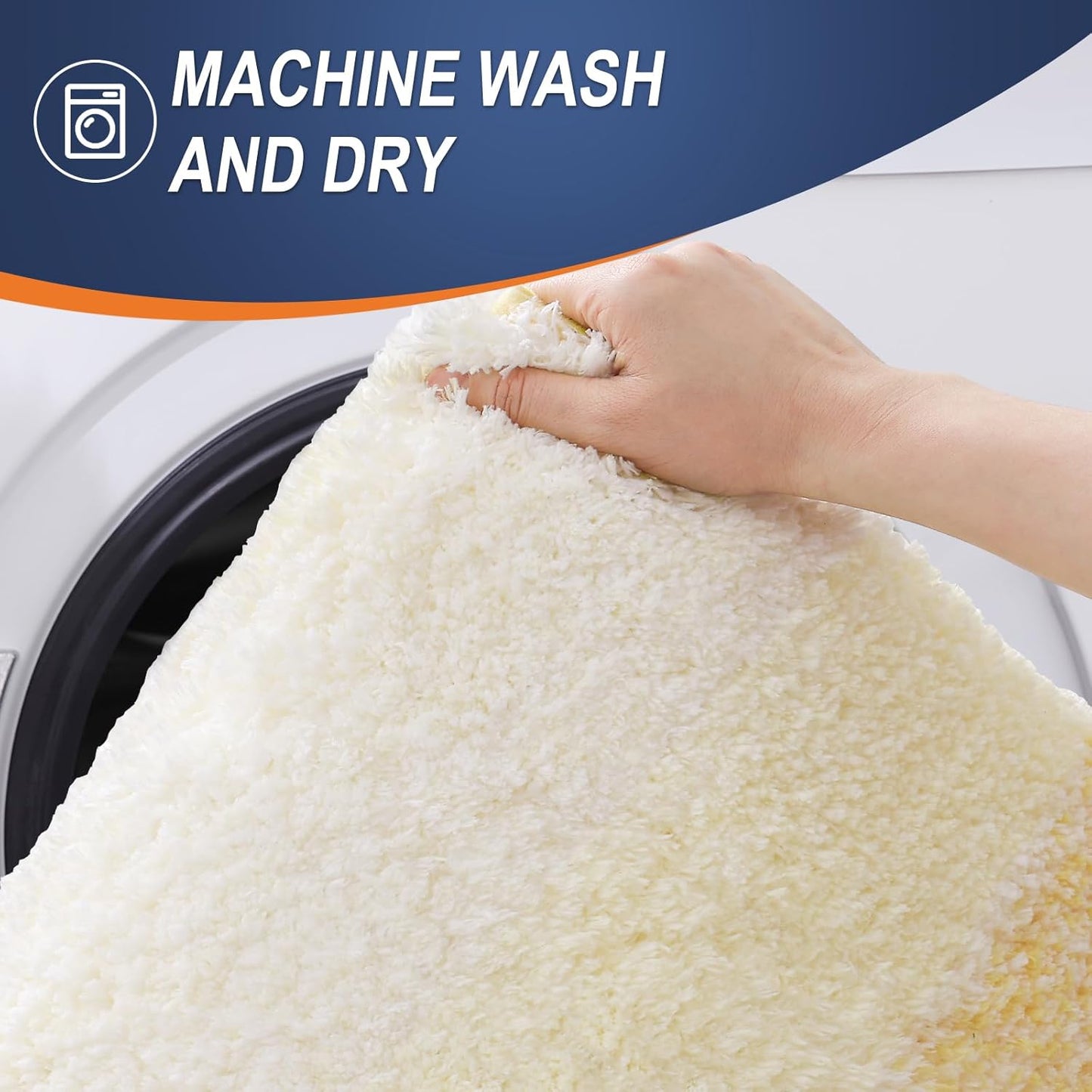 OLANLY Bathroom Rugs Mat 24x16, Extra Soft Absorbent Microfiber Bath Rugs, Rubber Backing, Quick Dry, Washable Bath Mats for Bathroom Floor, Tub and Shower, Home Decor Accessories, Light Yellow