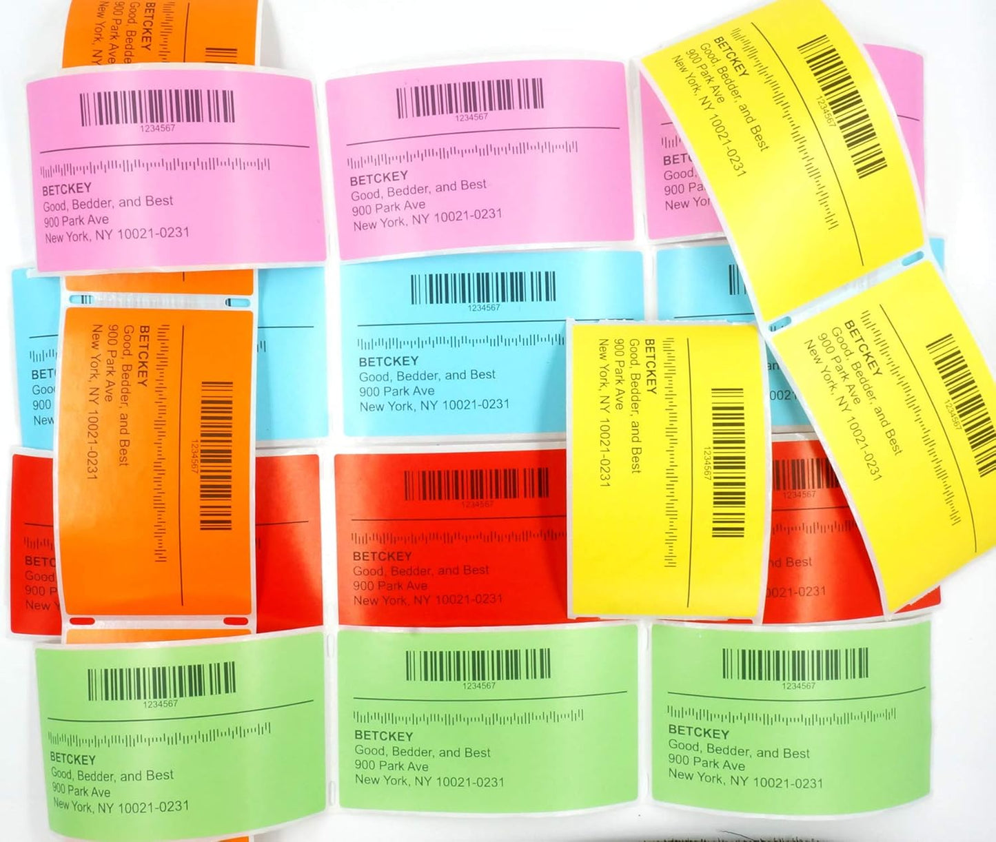 BETCKEY - 1.25" x 1" UPC Barcode & Address Labels Compatible with Zebra & Rollo Label Printer,Premium Adhesive & Perforated[Yellow, 6 Rolls, 8280 Labels]