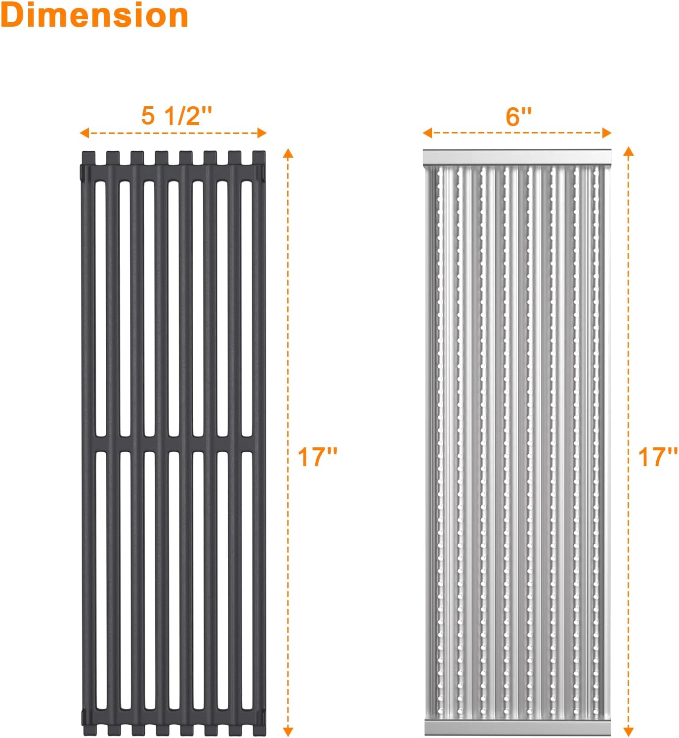 Cooking Grid Grates and Emitter Plates Replacement Parts for Charbroil 2015 and Newer Commercial, Signature, Professional Series TRU-Infrared Gas Grills,Char Broil 3297527R04,Cast Iron