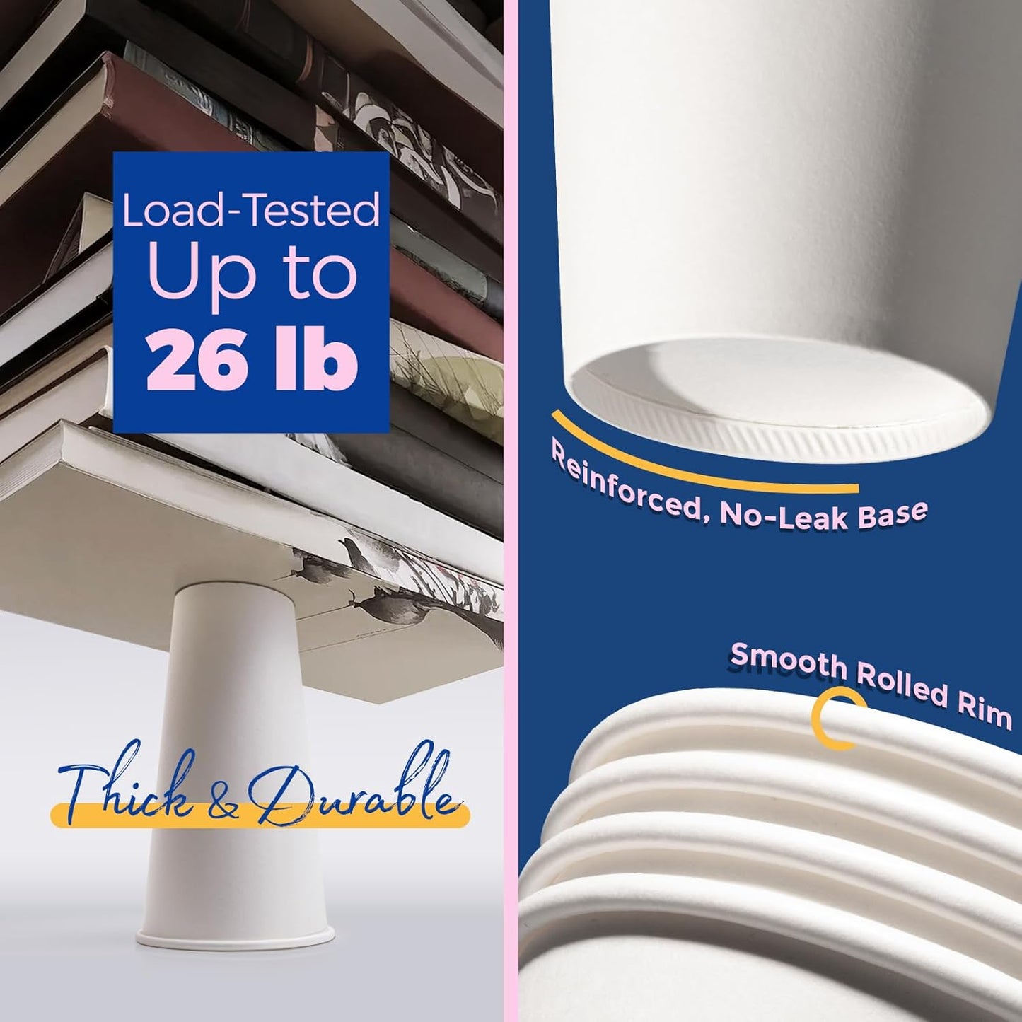 Fit Meal Prep 100 Pack 20 oz Disposable Coffee Cups with Lids, Sleeves, Leak-Proof To Go Coffee Cups with Lids, Durable Hot Paper Cups for Home, Office, Party, Business