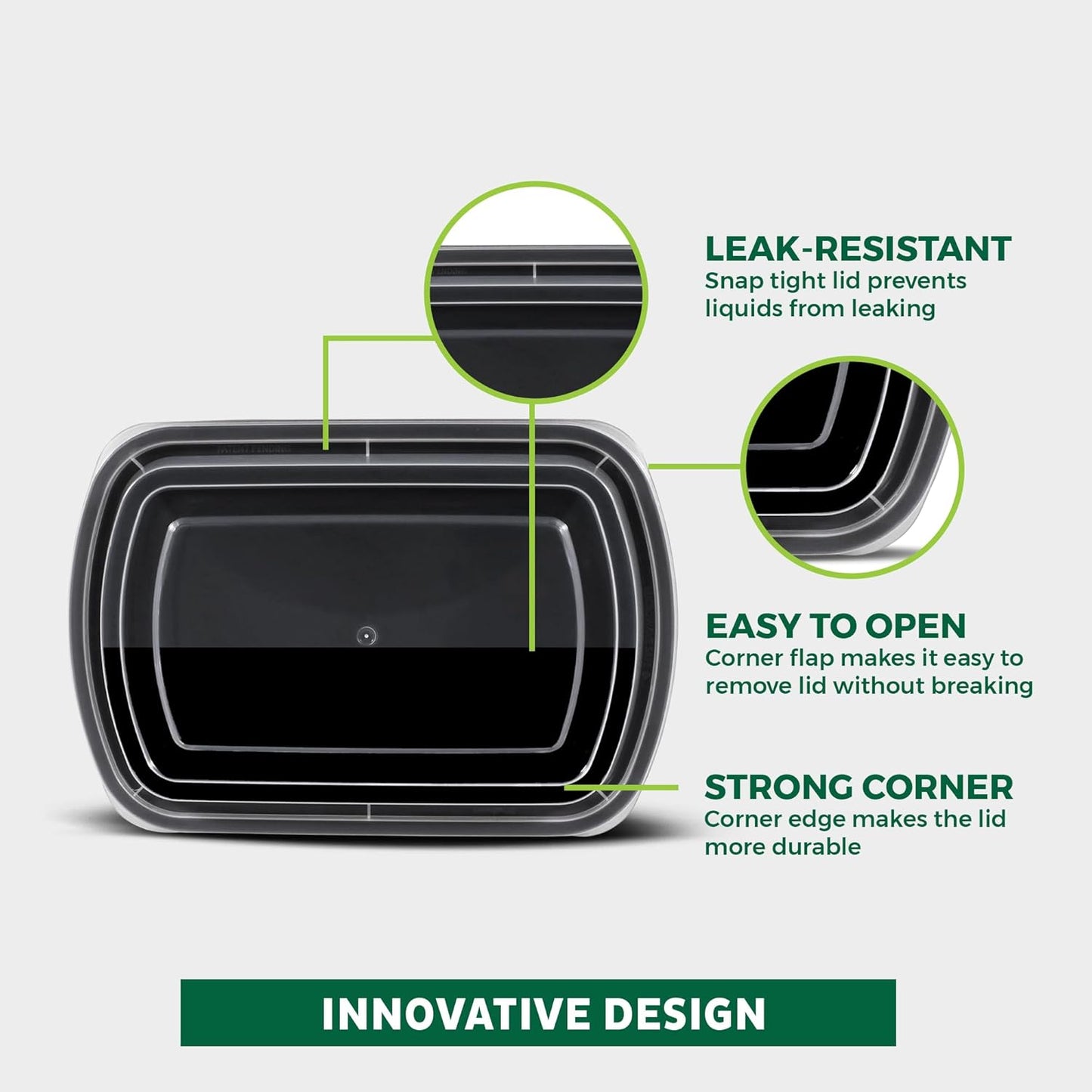 Freshware Meal Prep Containers [45 Pack] 1 Compartment with Lids, Food Storage Containers, Bento Box, BPA Free, Stackable, Microwave/Dishwasher/Freezer Safe (38 oz)