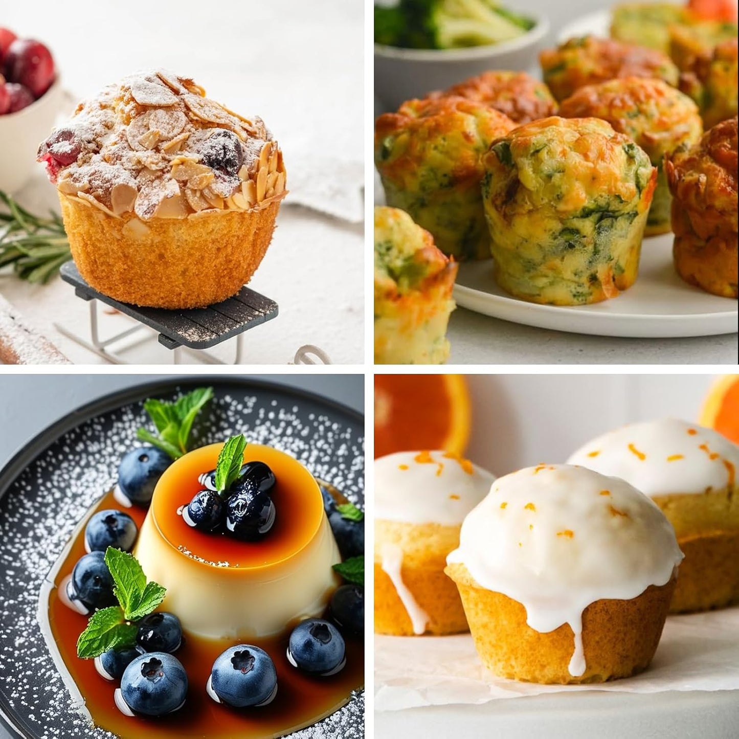 Sakolla 2 Pack Silicone Egg Bite Molds for Air Fryer, Nonstick 7 Cups Air Fryer Muffin Pan for Baking Egg Bite, Mini Muffins, Tart, Mini Cupcake and Quiche (Pink + Green)