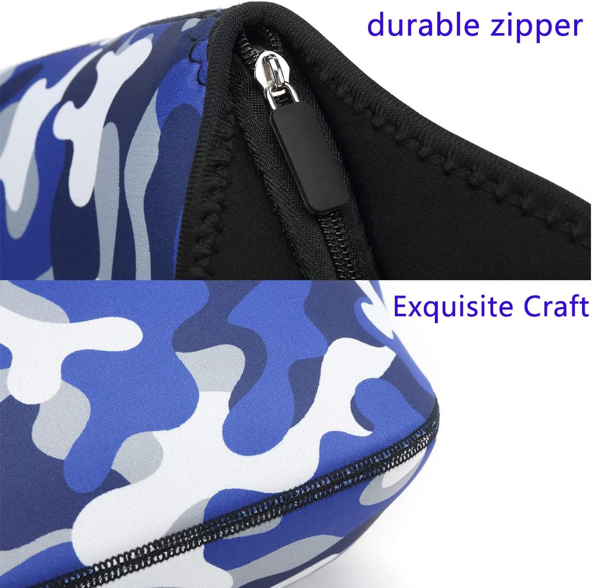 FlowFly Neoprene kids Lunch box Insulated Soft Bag Mini Cooler Thermal Meal Tote Kit for Boys, Girls,Men,Women,School,Work, Office, Blue Camo