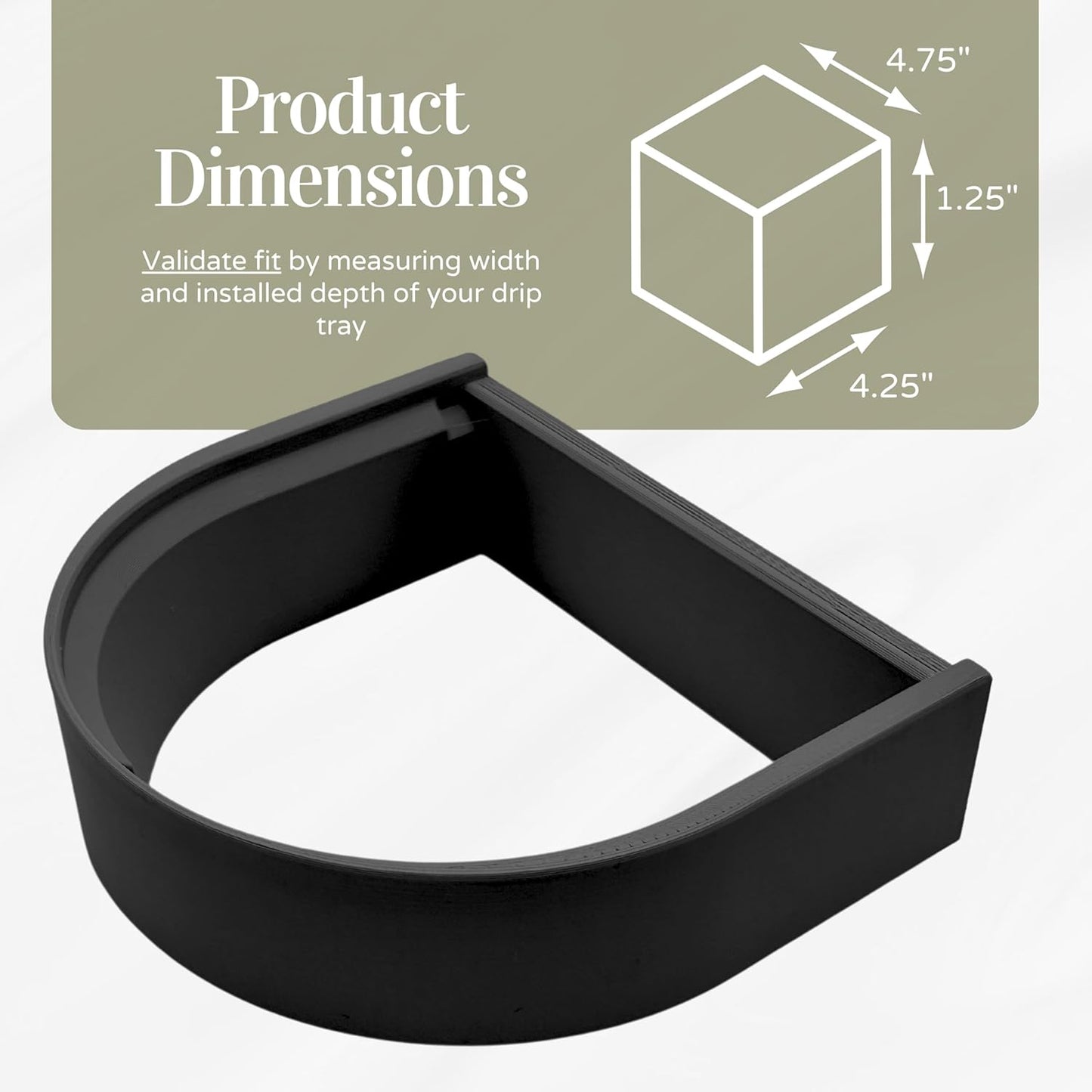 Drip Tray Mug/Cup Riser Made for the Keurig to Reduce Splashes - Riser Only (Black, K-Slim 1.25 inches Tall)