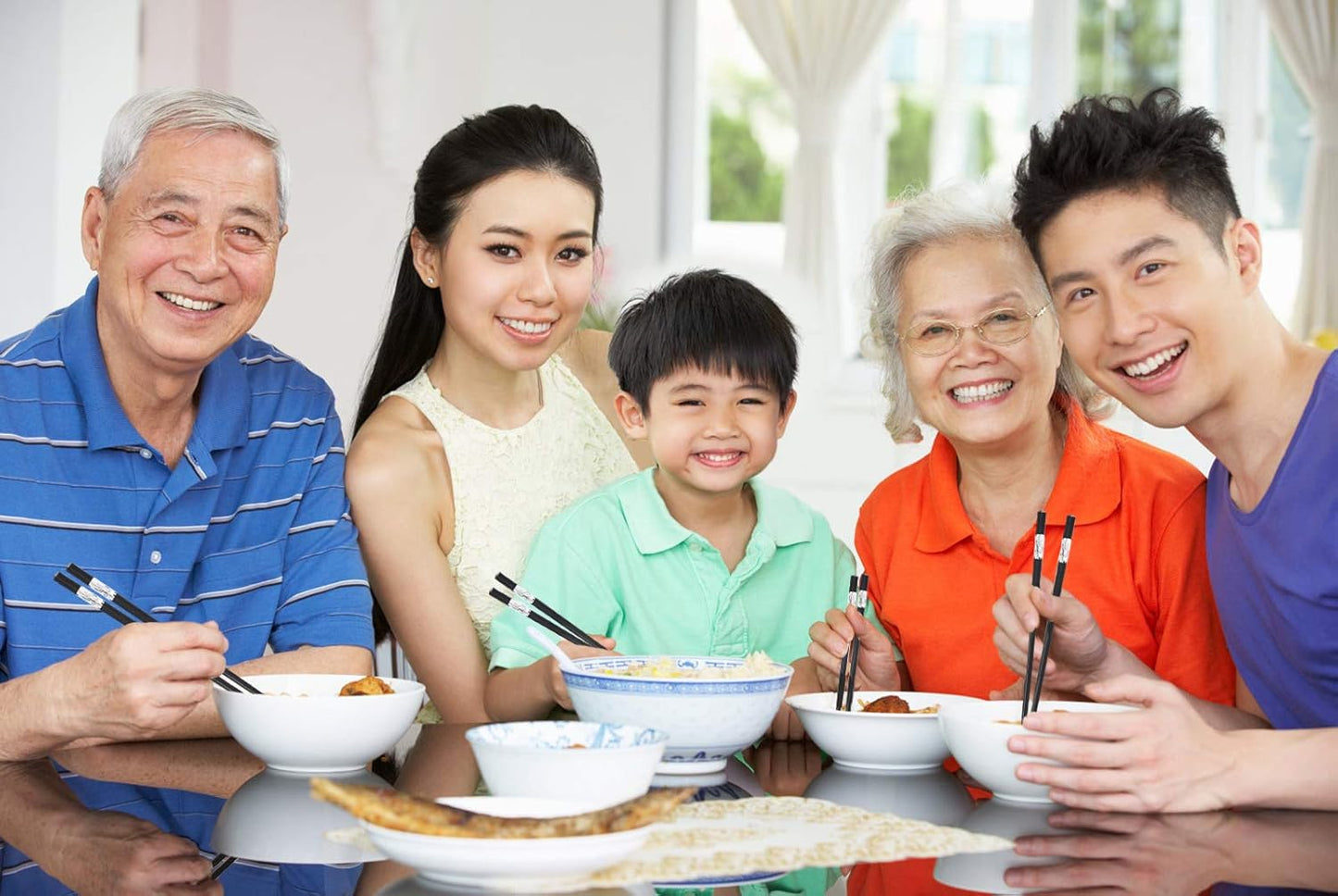 10 Pairs Fiberglass Chopsticks, GLAMFIELDS Reusable Chop sticks Dishwasher Safe, Non-slip, 9 1/2 inch (Silver)