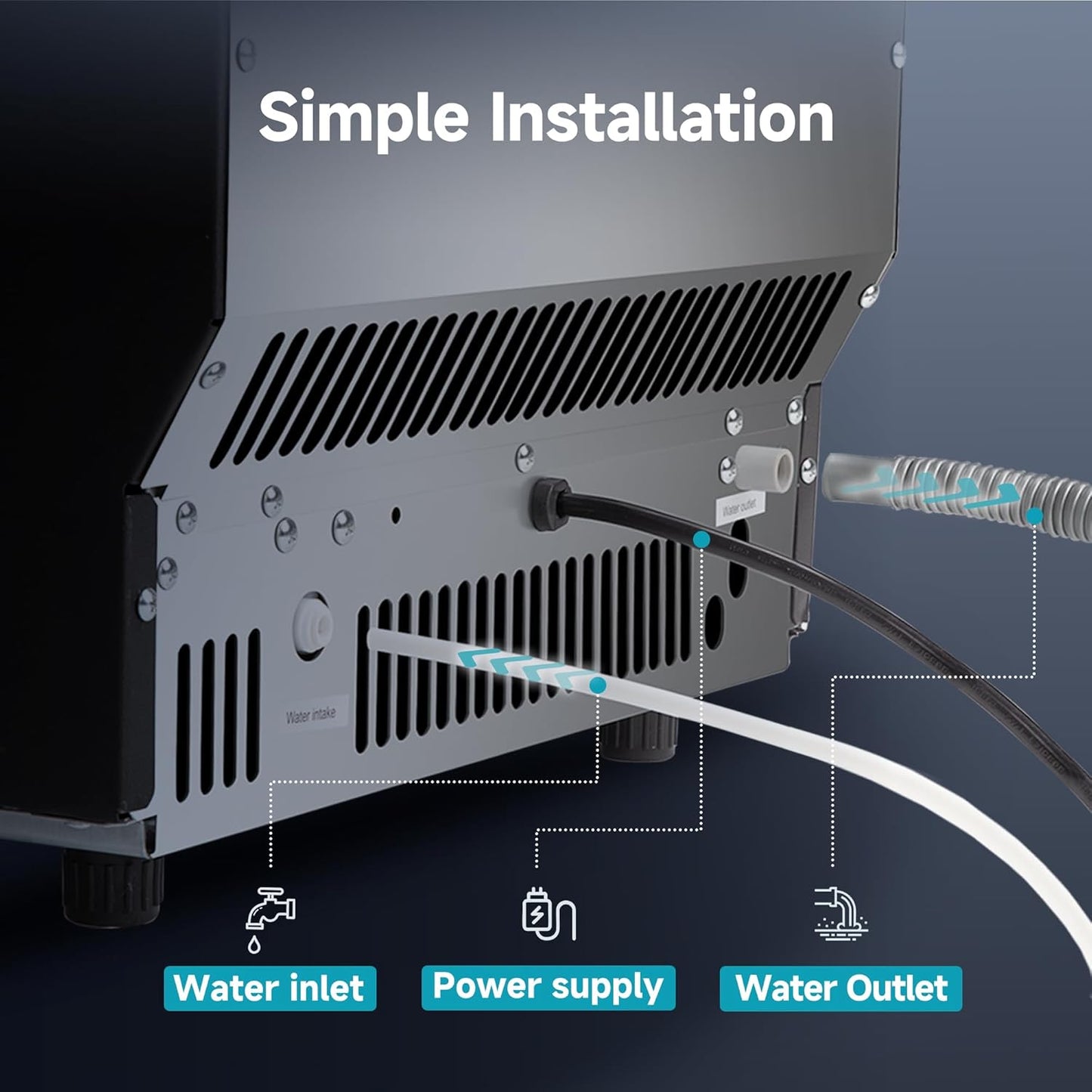 EUHOMY Commercial Ice Maker Machine,Moon-Shaped Ice,100lbs/24H Stainless Steel Under Counter Ice Machine with 33lbs Storage Bin, Freestanding Crescent Ice Maker for Home/Bar/Cafe/Restaurant