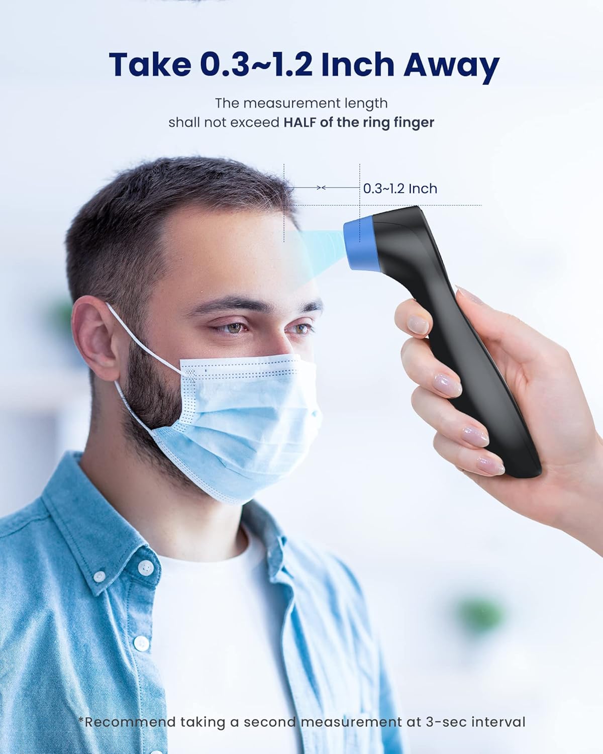 Forehead Thermometer for Adults and Kids, Digital Touchless Thermometer for Baby, Infants and Toddlers, 3 Color Fever Alarm,1s Fast Accurate Reading, Non Contact