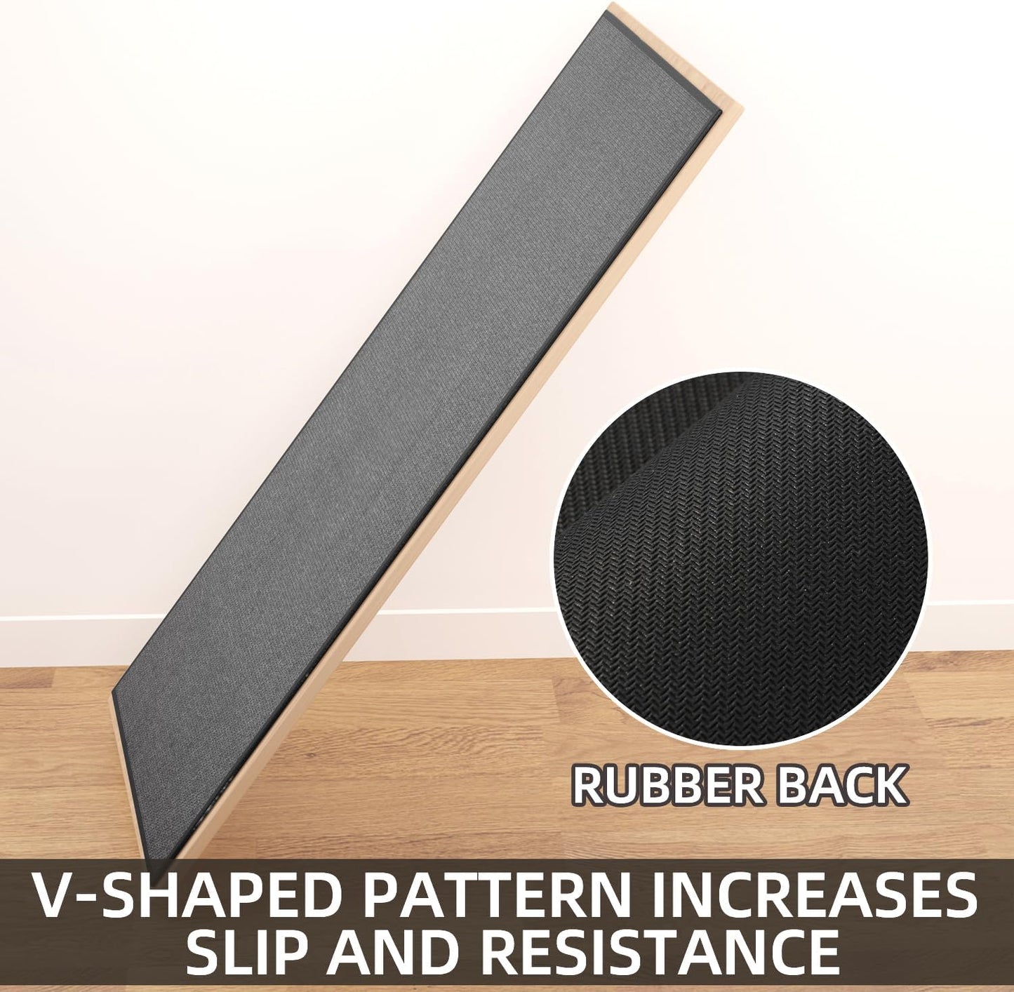 Kitchen Mat 1 PCS, Cushioned Non Slip Rugs for Kitchen Floor, Absorbent Runner Comfort Standing Mats Washable for Kitchen, Office, Home (Black, 17.3"x95")