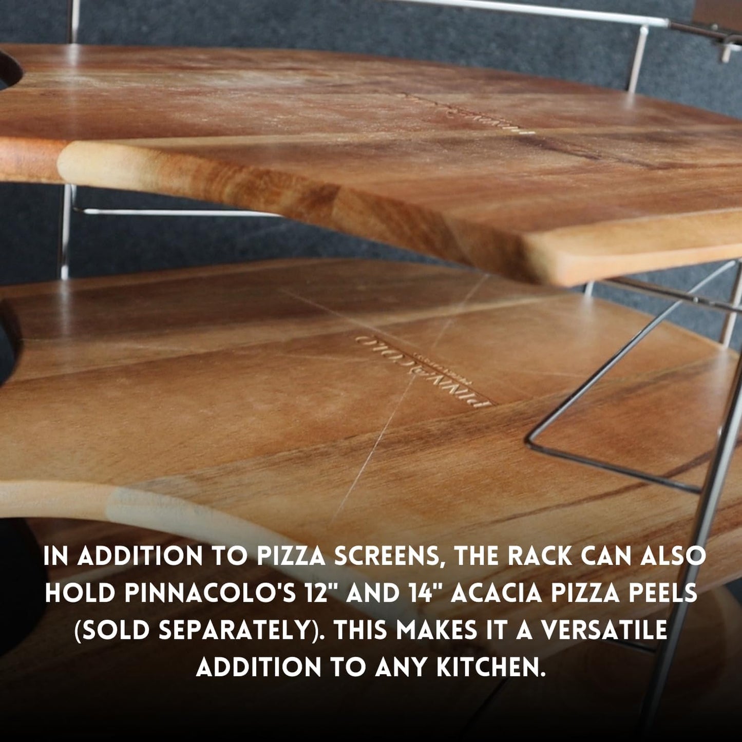 Folding Pizza Rack with Five 14 Inch Pizza Screens - Compact and Convenient Design for Easy Storage and Baking Multiple Pizzas