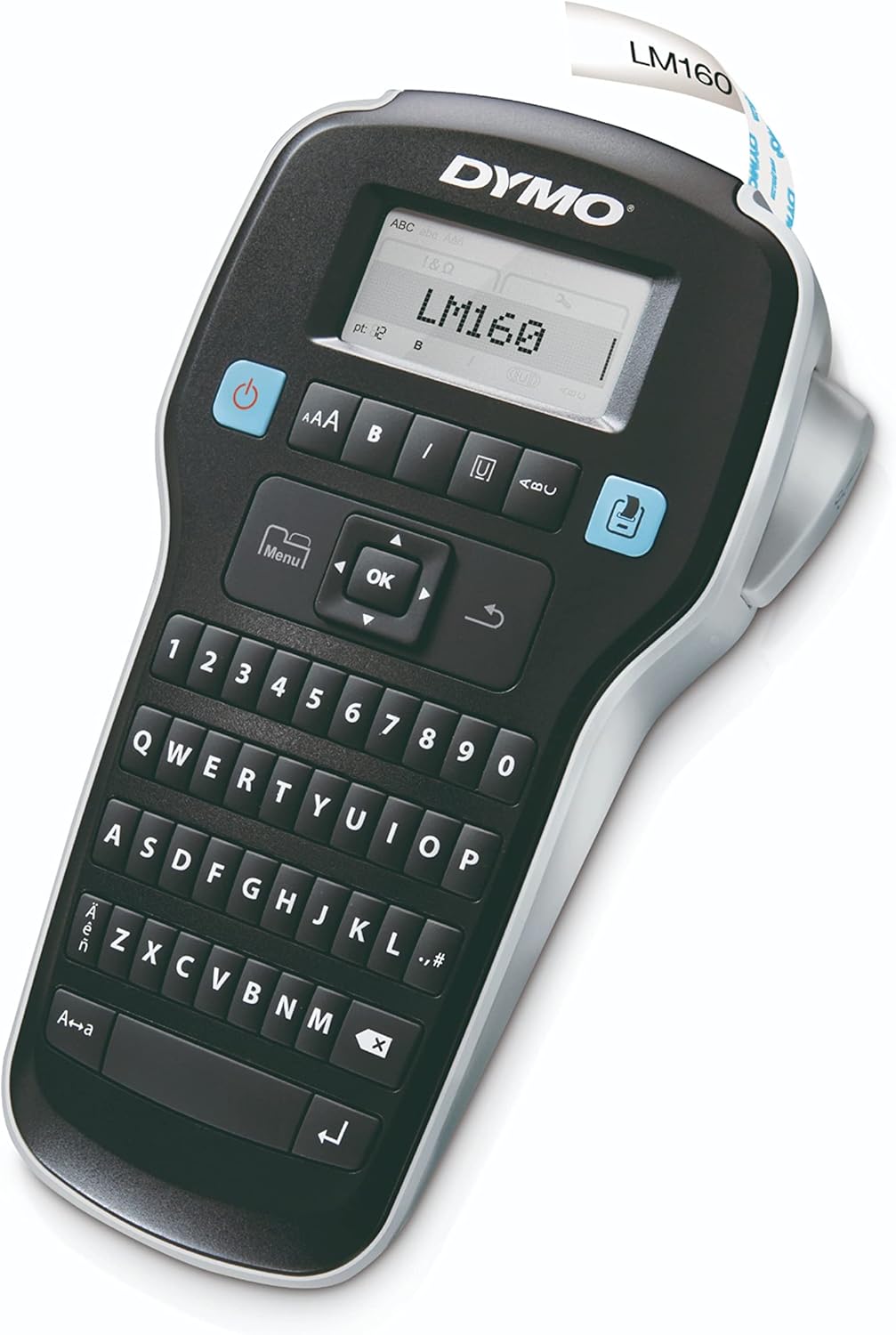 DYMO Label Maker LabelManager 160 Portable Label Maker, Easy-to-Use, One-Touch Smart Keys, QWERTY Keyboard, Large Display, for Home & Office Organization, Black
