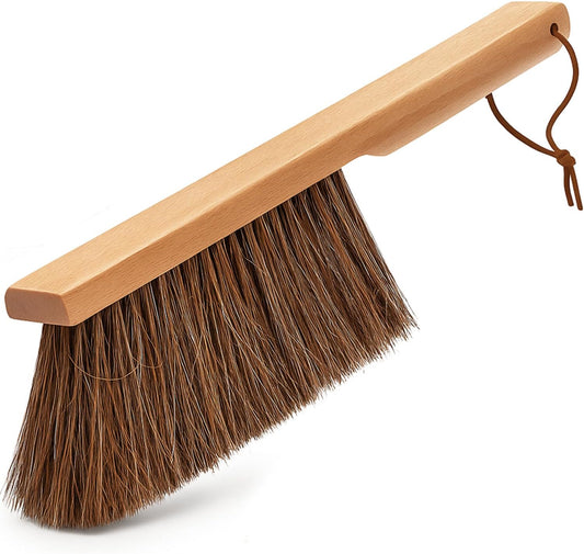 Takavu Multi-Purpose Counter Brush with Solid Wood Handle, Natural Horsehair Bristles for Gentle Dusting of Furniture, Drafting, Patio, Fireplace Cleaning, Shop Brush, Woodworking Tool & Accessories