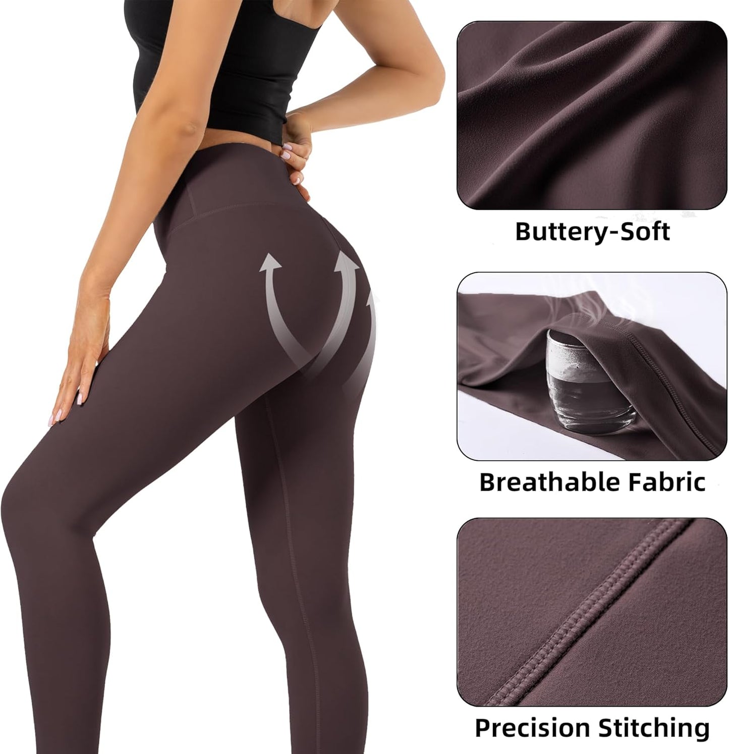 CHANAN High Waist Butt Lifting Leggings for Women Buttery Soft Breathable Yoga Pants with Hidden Pocket Tummy Control Gym