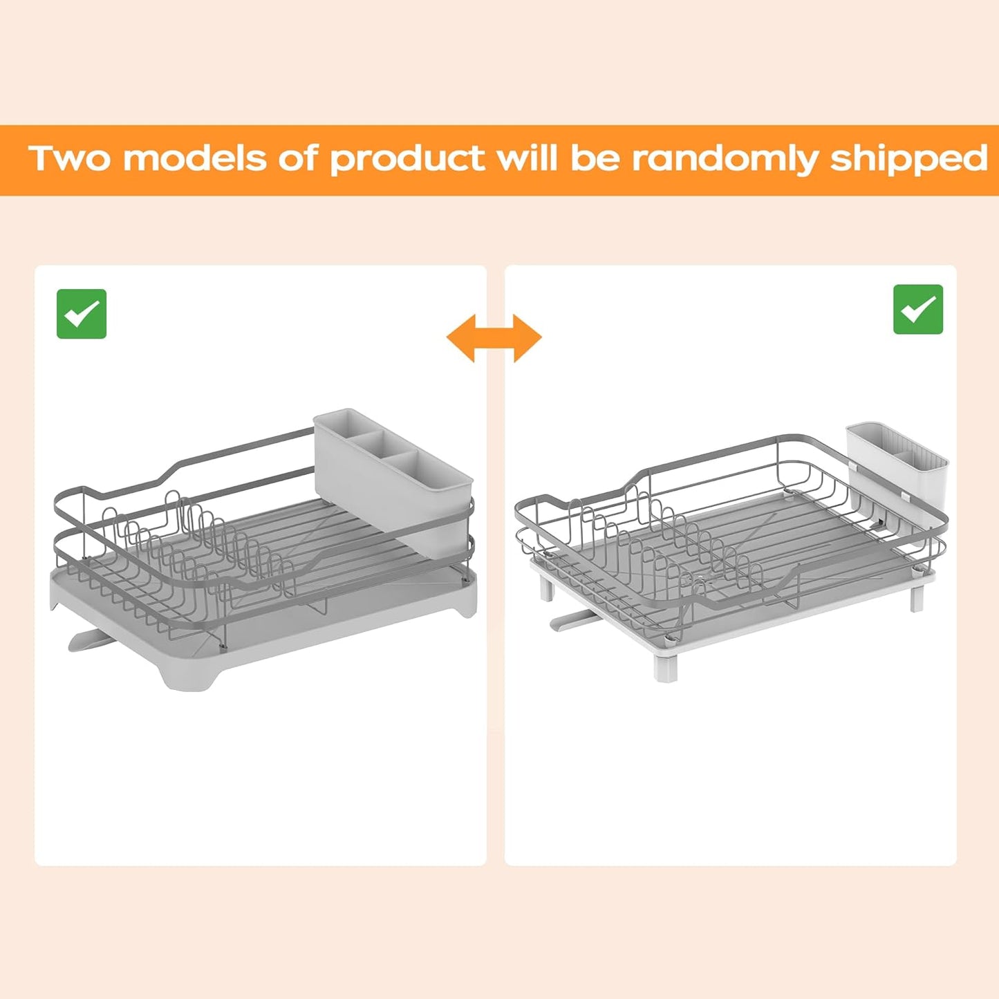 Dish Drying Rack, Stainless Steel Rustproof Dish Rack for Kitchen Counter, Sturdy Dish Drainer with Drainboard, Drainage, Utensil Holder for Various Kitchenware, 16.2"(L) x 12.6"(W), Grey