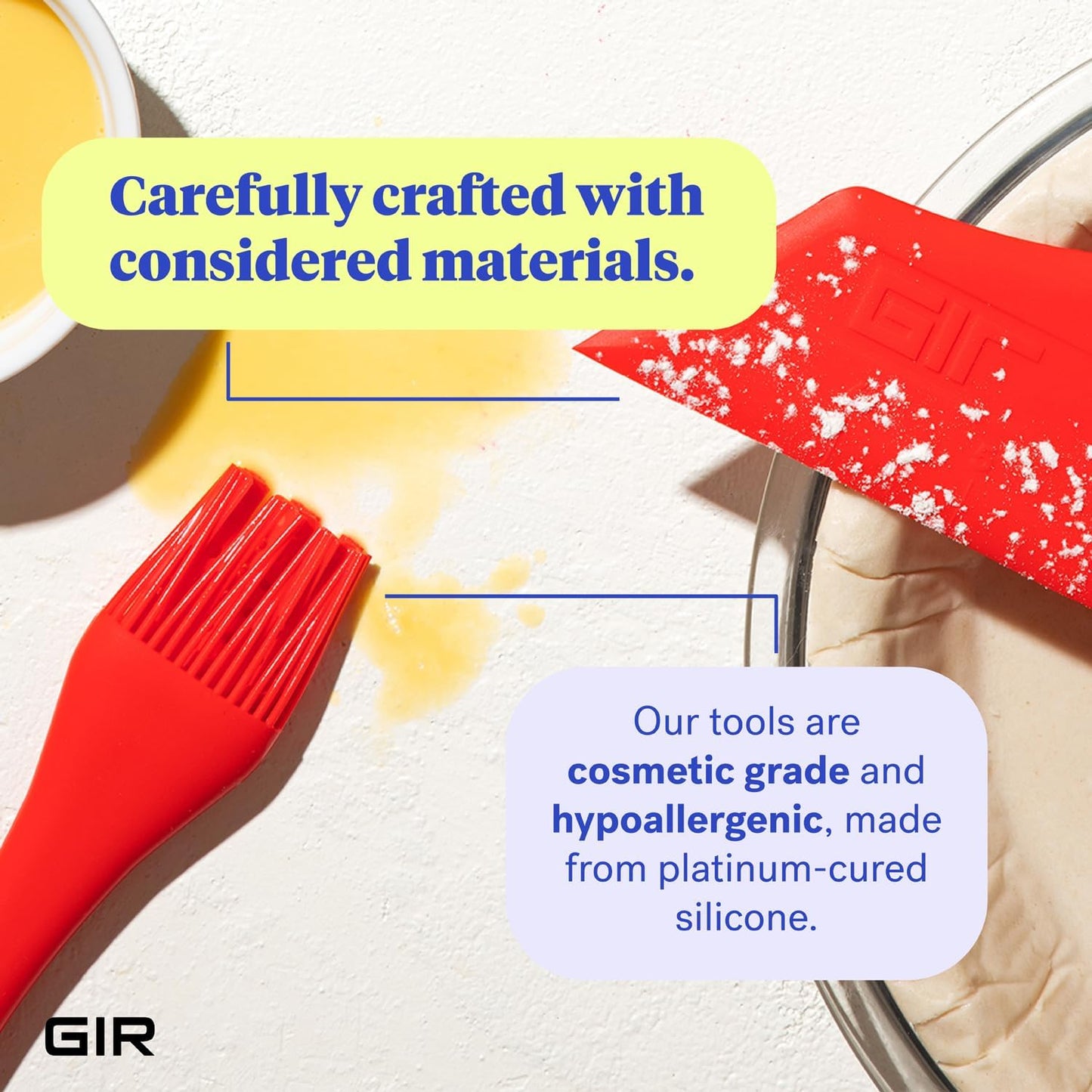 GIR: Get It Right Silicone Spreader - Silicone Butter Spreader - Food Grade Scraper - BPA & BPS Free - Baking Supplies - Home & Kitchen Gadgets - 10" x 1.10" - Studio White