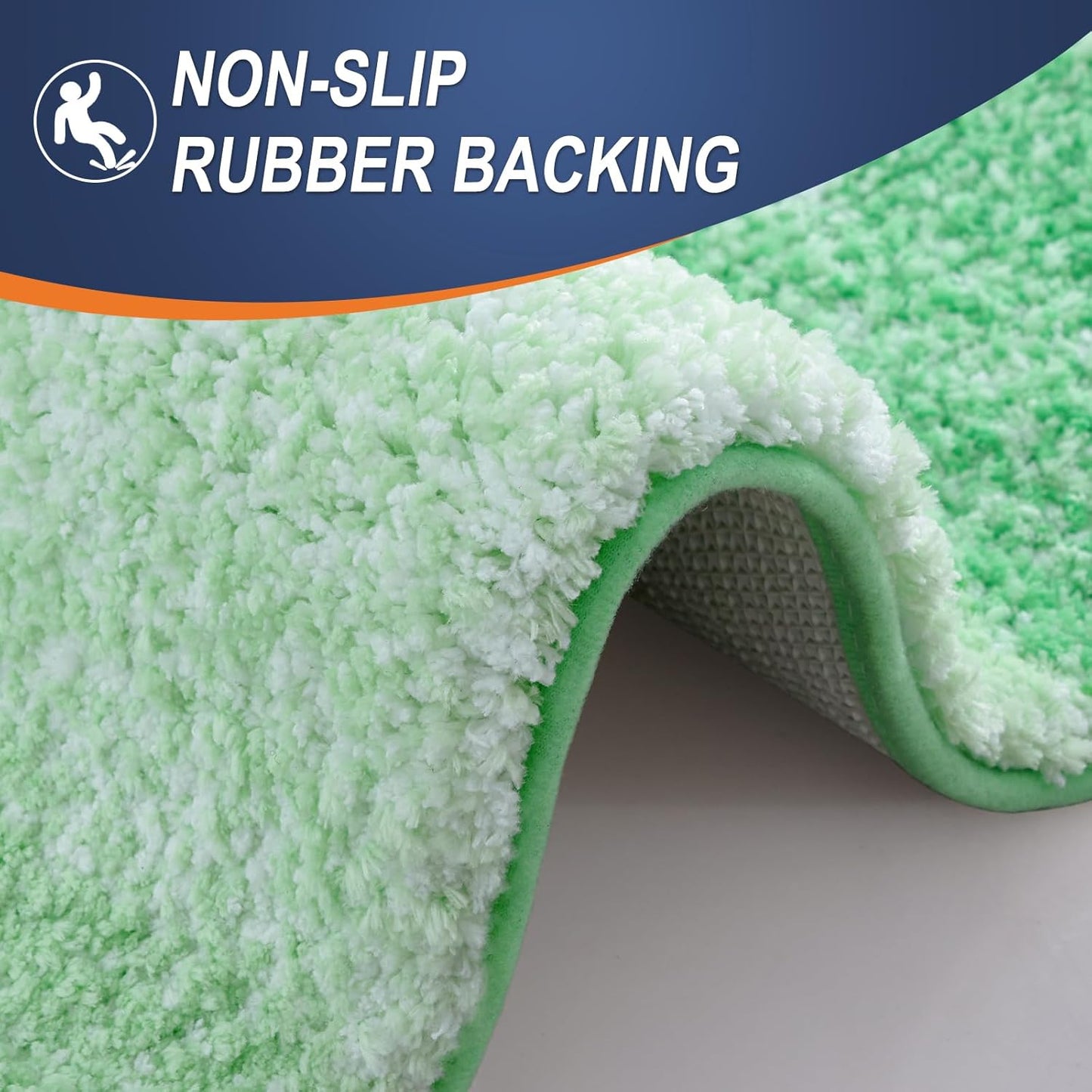 OLANLY Bathroom Runner Rugs 54x24, Extra Soft Absorbent Microfiber Bath Rugs, Rubber Backing, Quick Dry, Machine Washable Bath Mats for Bathroom Floor, Tub and Shower, Home Decor Accessories, Green