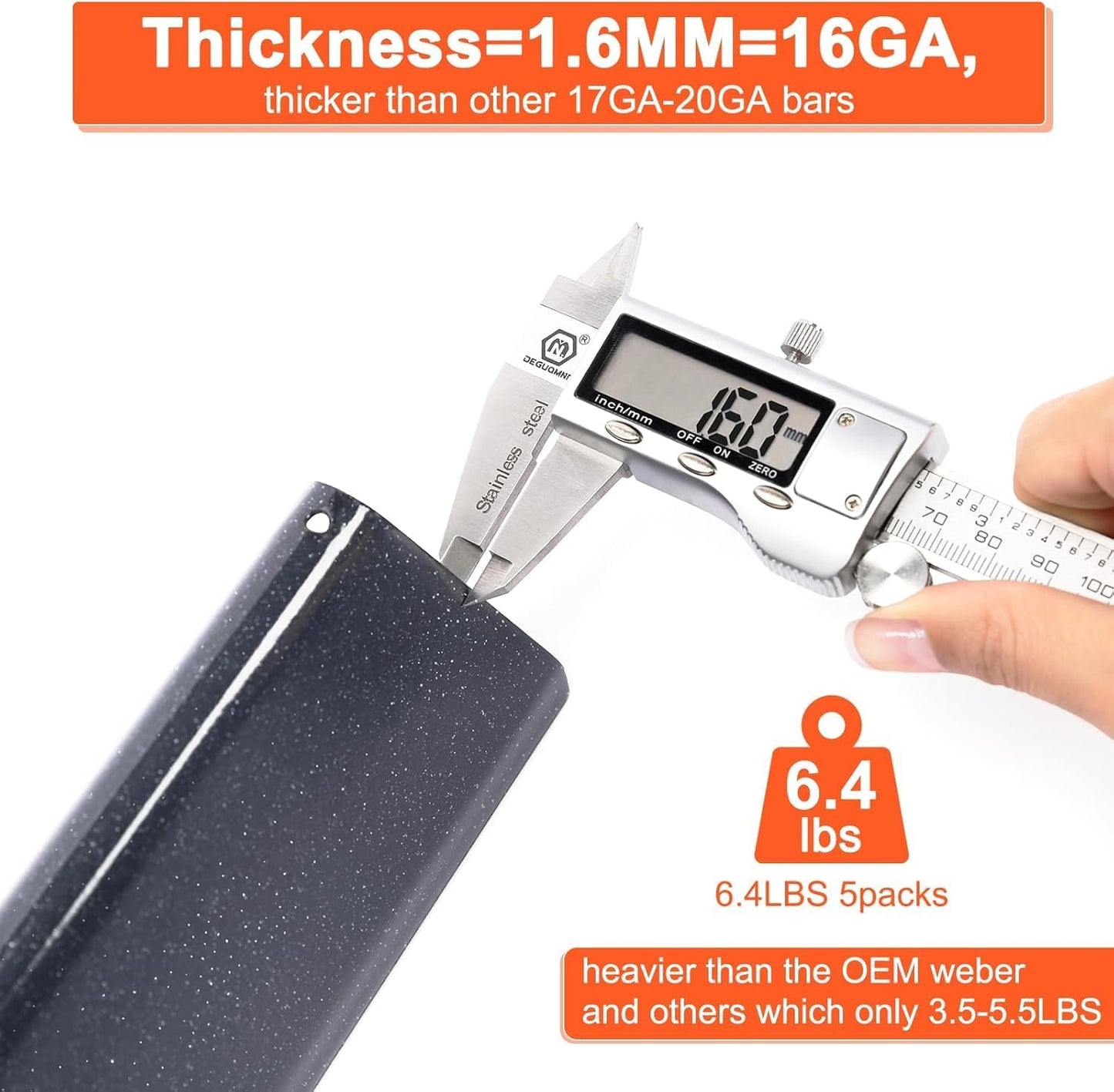 Grill Parts for Weber Spirit 300 and Spirit II 300 Series, 15.3" Flavorizer Bars & Grill Grates for Weber Spirit E-310 E-315 E-330 Series Grills with Front Control Knobs, Replace for Weber 7636 7638