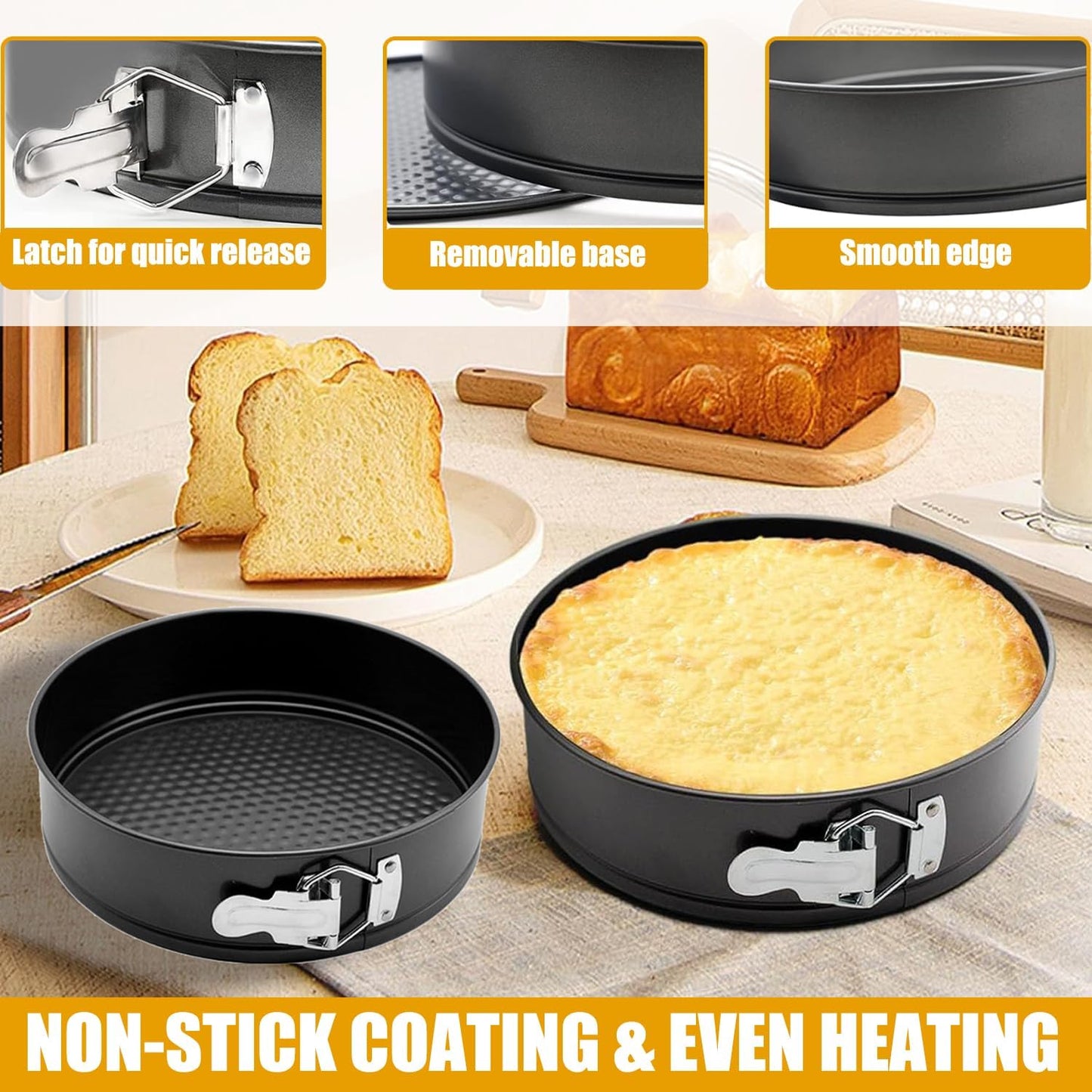 7 Inch Springform Cheesecake Pan with Removable Bottom, Leakproof Round Cake Baking Pan