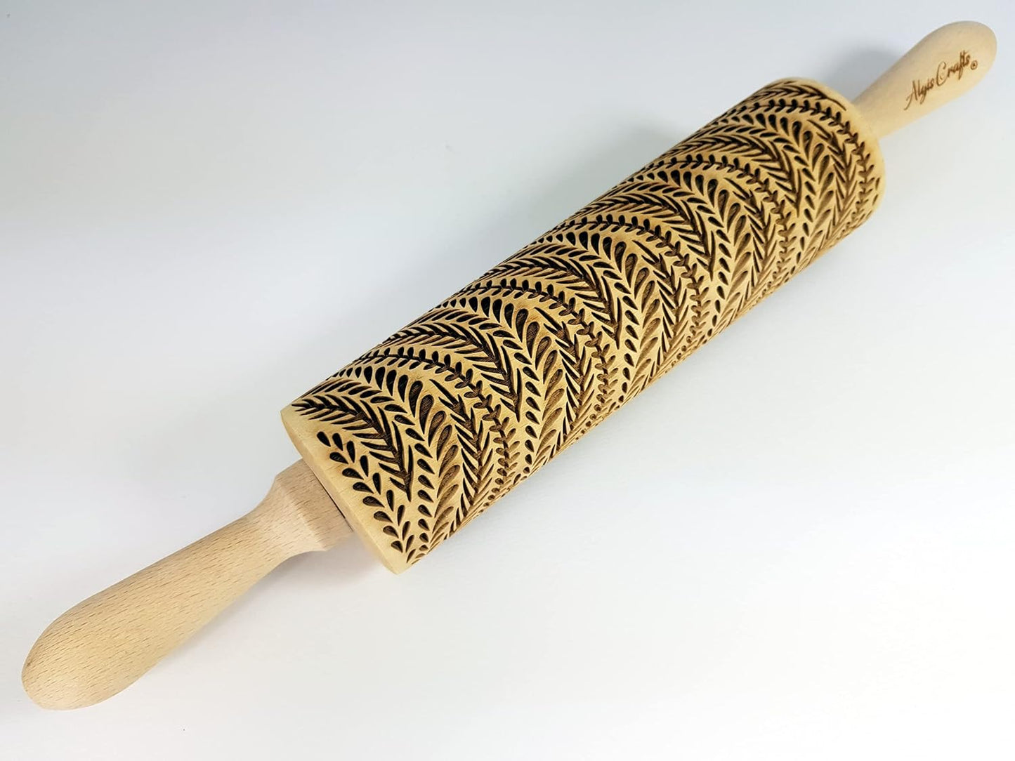 RIVER Embossed Rolling Pin. Dough Roller for Embossed Cookies and Pottery by Algis Crafts