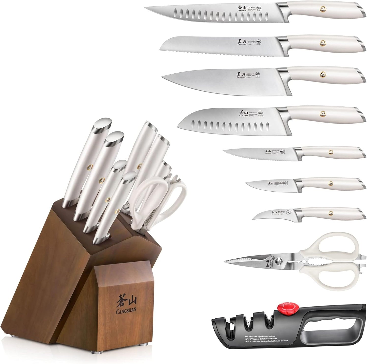 Cangshan L1 Series 10-Piece Knife Block Set, Forged German Steel, 1027532