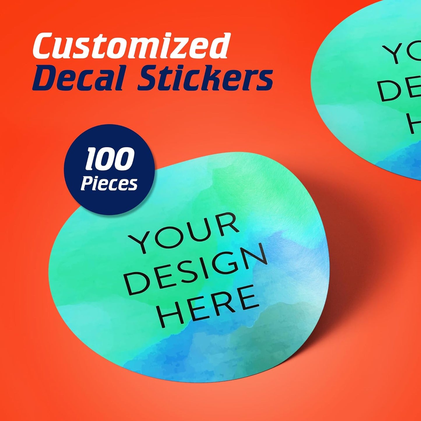 100 Custom Vinyl Stickers - Upload Your own Image, Text, Design, Logo - Personalized Logo Labels for Handmade, Packaging, Bottle, Jars, Candle, Brand Stickers (Peach, 4x4)