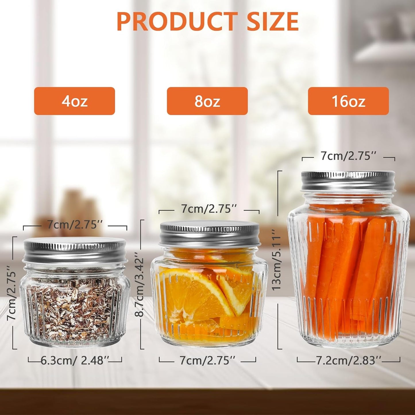 Cehomi Glass Mason Jars with Lids - 8 oz Vintage Canning Jars, Pickling Jars for Jelly, Jam, Honey, Pickles, Spice, Essential Preserver for Home Storage and Gifting 6 Pack