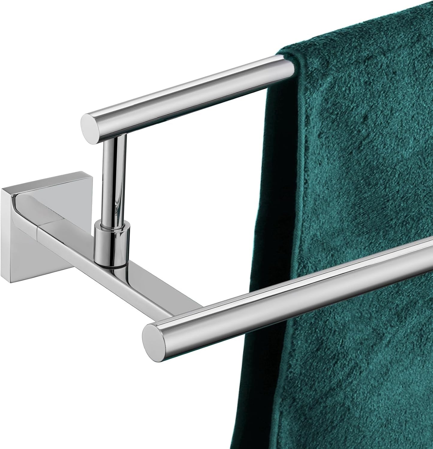 KOKOSIRI Towel Bars 20-Inch Bathroom Double Bath Towel Holder Toilet Kitchen Rack Wall Mounted Polished Chrome Stainless Steel B5009CH-L20