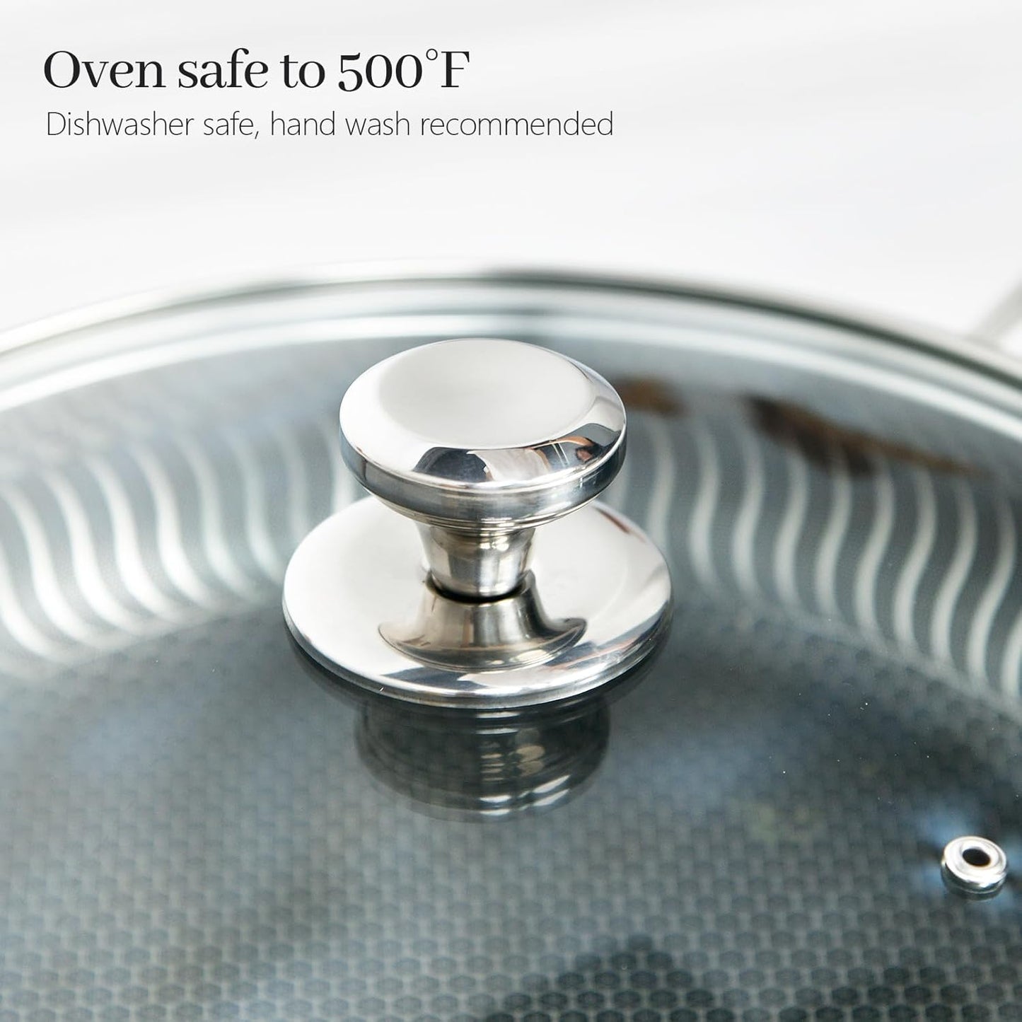 10.25 In Glass Lid for Frying Pan, Tempered Replacement Cover for All 10.25 inches Cookware for Skillets, Round Cast Iron, Cast Aluminium, Stainless Steel Pans &Pots