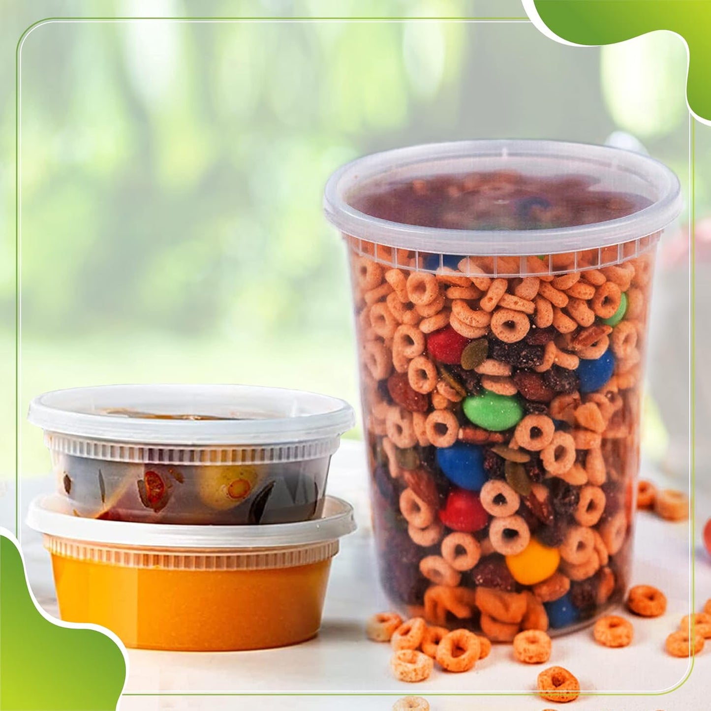 Deli Containers with Leakproof Lids-60 Sets [ 20sets-8oz, 20sets-16oz, 20sets-32oz] BPA-Free Plastic Microwaveable Clear Food Storage Container Premium Heavy-Duty, Freezer & Dishwasher Safe…