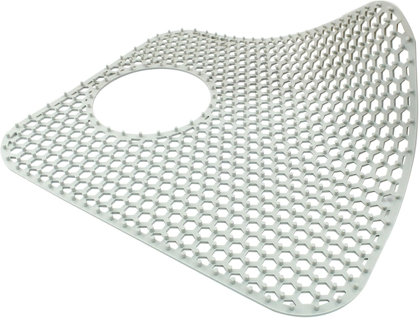 1 Pcs Kitchen Sink Mat, Grey Rear Drain Folding Non-slip Silicone Sink Mat Heat Resistant, for Kitchen Stainless Ceramic Bottom Protectors