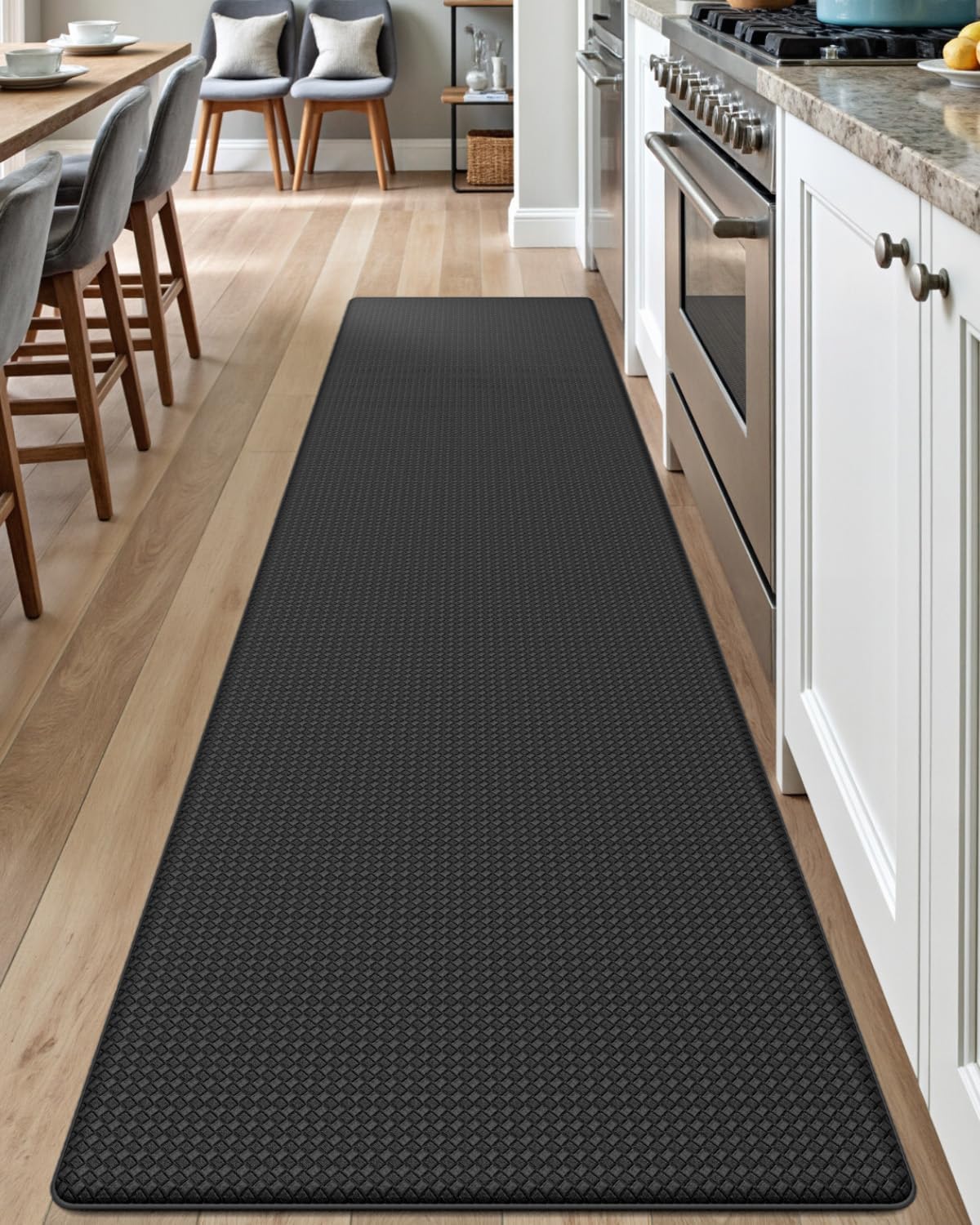 DEXI Kitchen Floor Mats Cushioned Anti Fatigue, 23x94, Large Long Standing Runner Rug Waterproof, Comfort Memory Foam Padded for Front Sink Laundry, Black