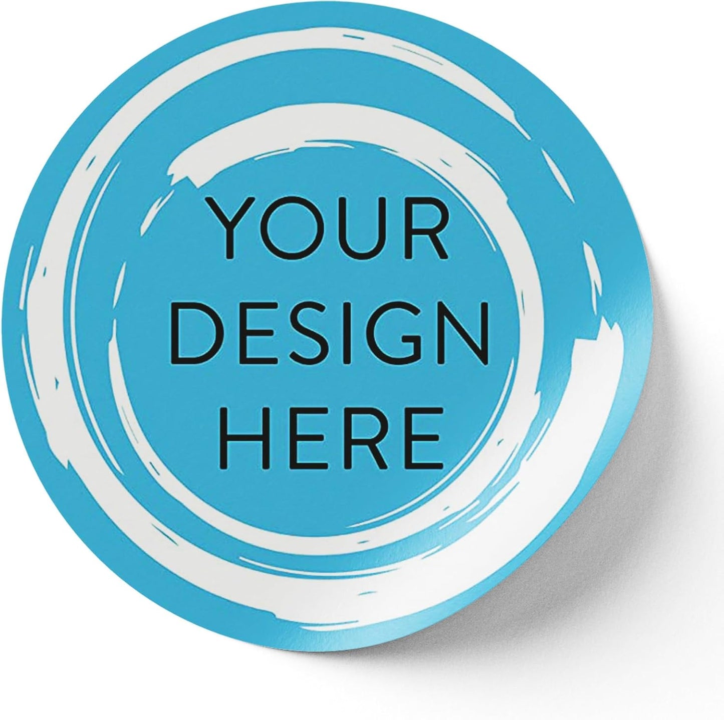 100 Custom Vinyl Stickers - Upload Your own Image, Text, Design, Logo - Personalized Logo Labels for Handmade, Packaging, Bottle, Jars, Candle, Brand Stickers (Blue Swirls, 1.5x1.5)